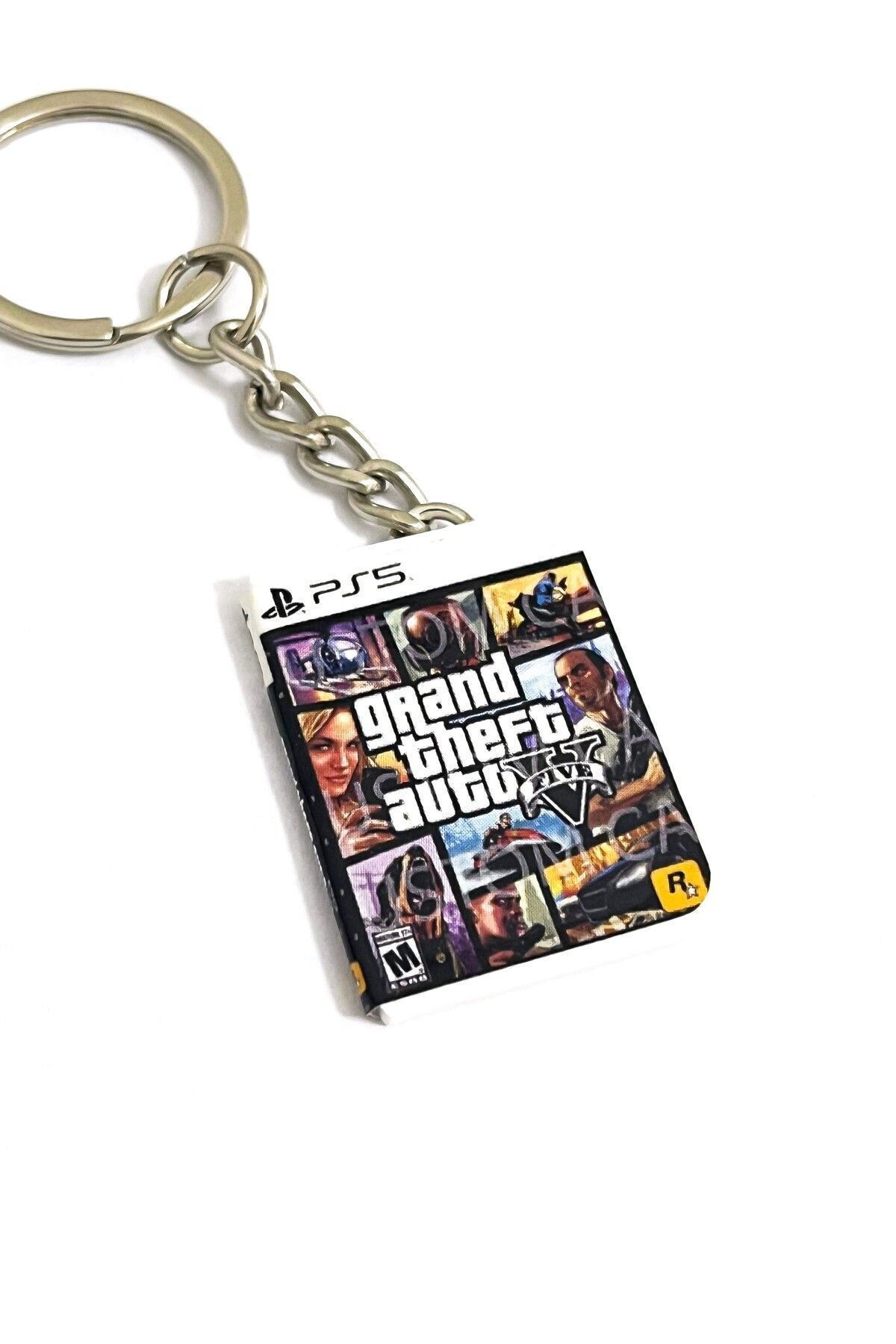Cosmic Star-Gta 5 Grand Theft Auto V Miniature Ps5 Game Box Keychain 3