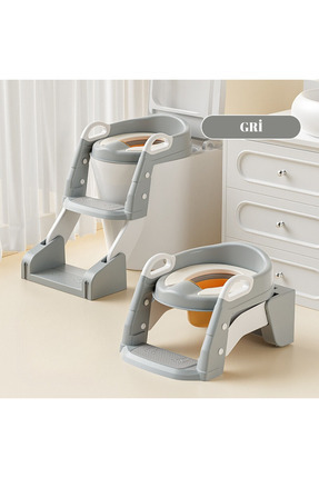 DEKOHOP Çocuk Tuvalet Eğitimi Katlanır Klozet Adaptörü Ve Lazımlık Merdivenli...