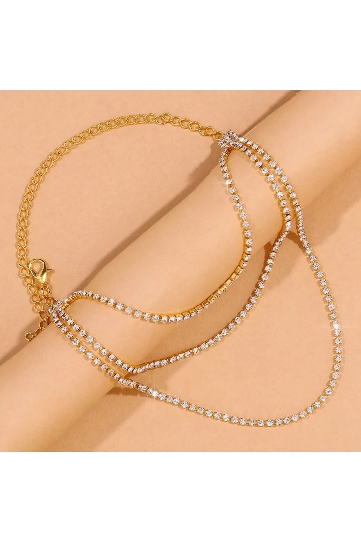 MODAMAYS-3 Layers Anklet Bracelet High Heels Ankle with Chain 2