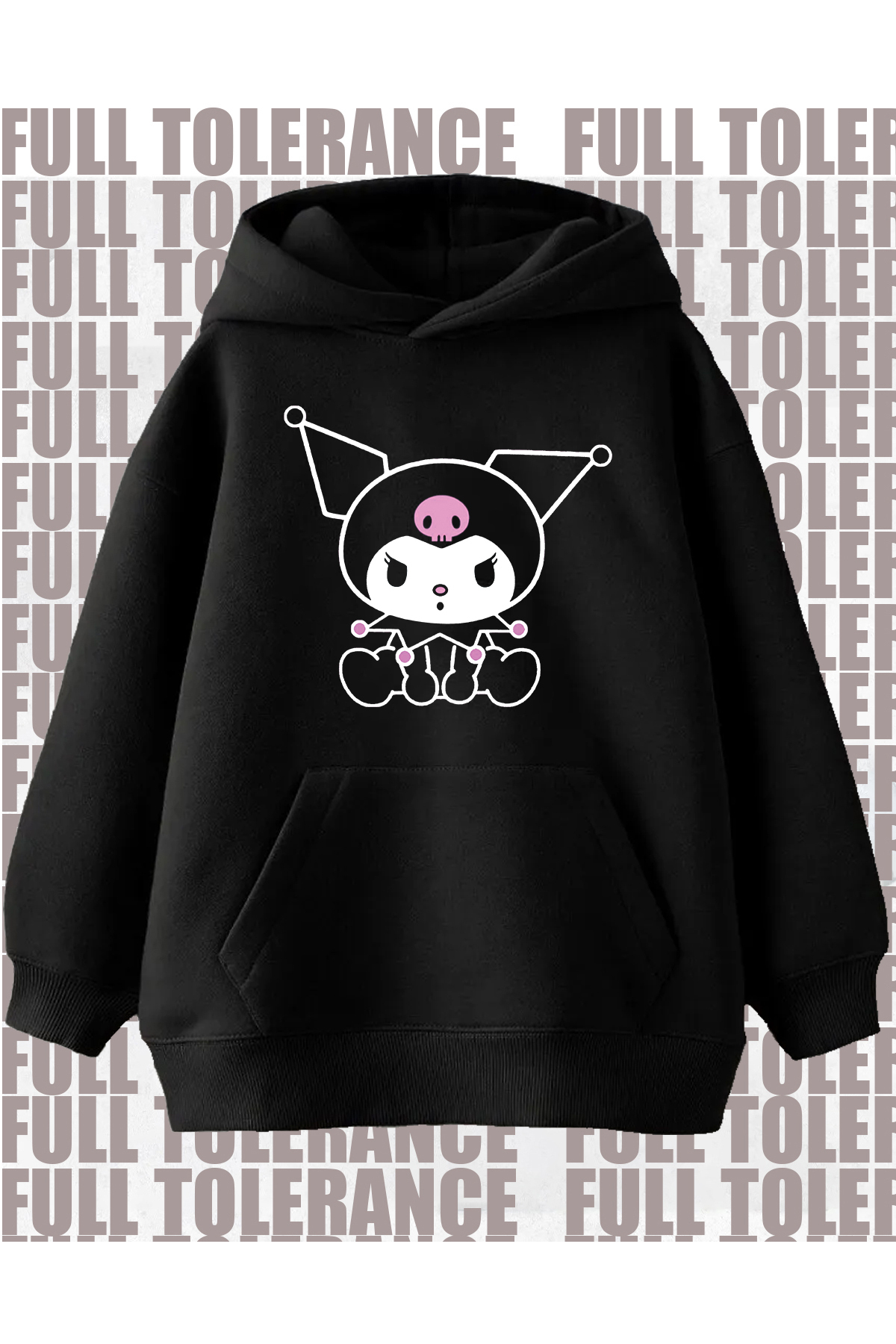 سویشرت پسرانه مشکی FULL TOLERANCE | KUROMİBASKILISWEATSHİRTLER اورجینال - تصویر 2