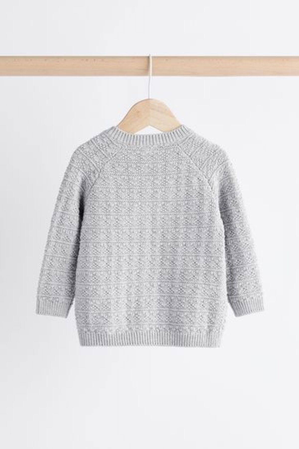 Next Baby-Gray Bear Patterned 100% Cotton Knitwear Long Sleeve Set 5