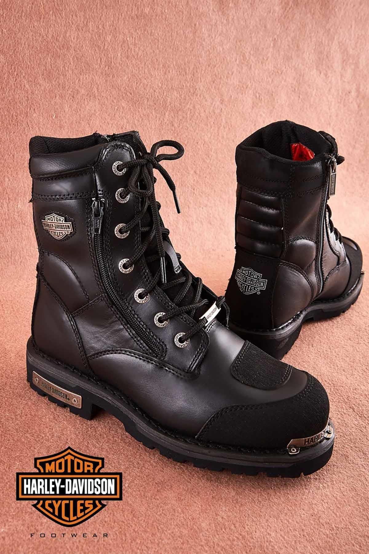 Harley Davidson Riddick Black Leather Men s Army Boots 025m100552 b14 Trendyol