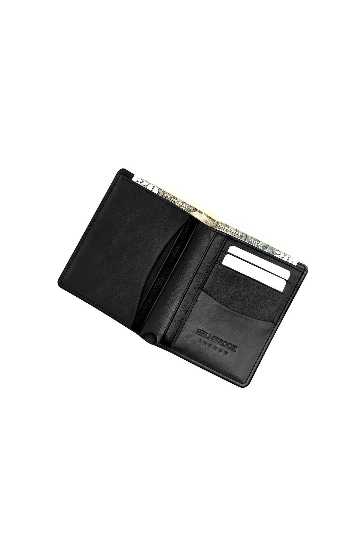 کیف پول مردانه طراحی باریک چرم سیاه و سفید دیتون محافظت شده RFID HELMBROOK