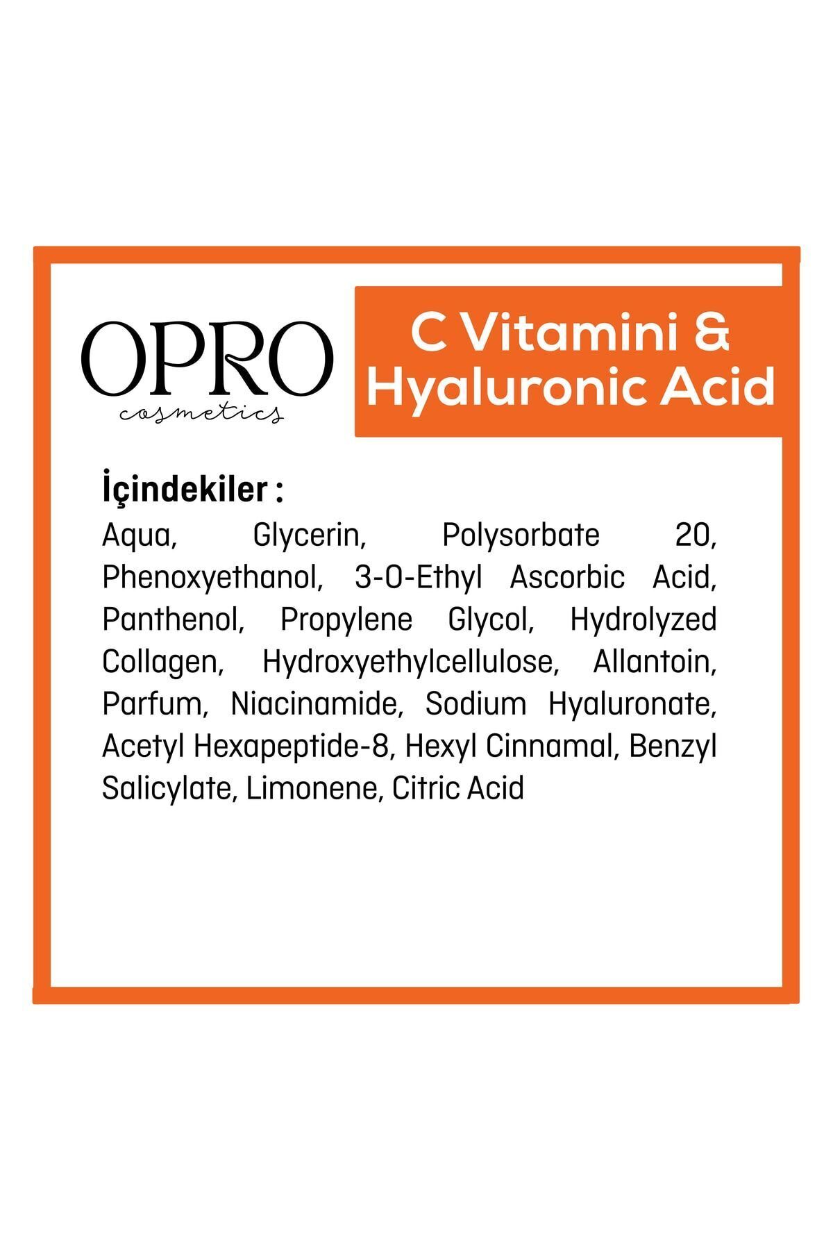 Cosmetics C Vitamini & Hyalüronik Asit Aydınlatıcı Yüz Serumu 30 ml — OPRO-002 — تصویر 5 از 5