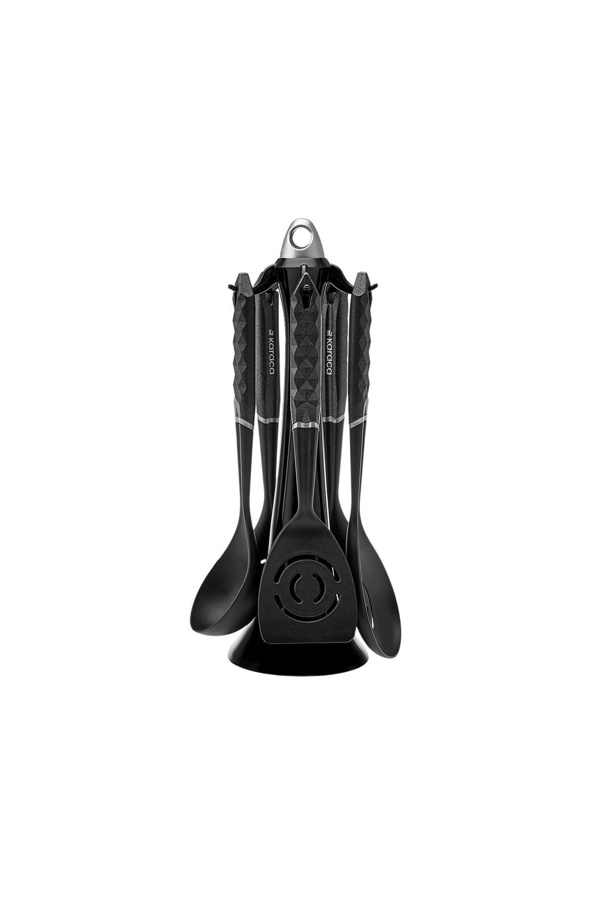 Karaca-Daimond Gray 6 Piece Serving Set with Stand 4