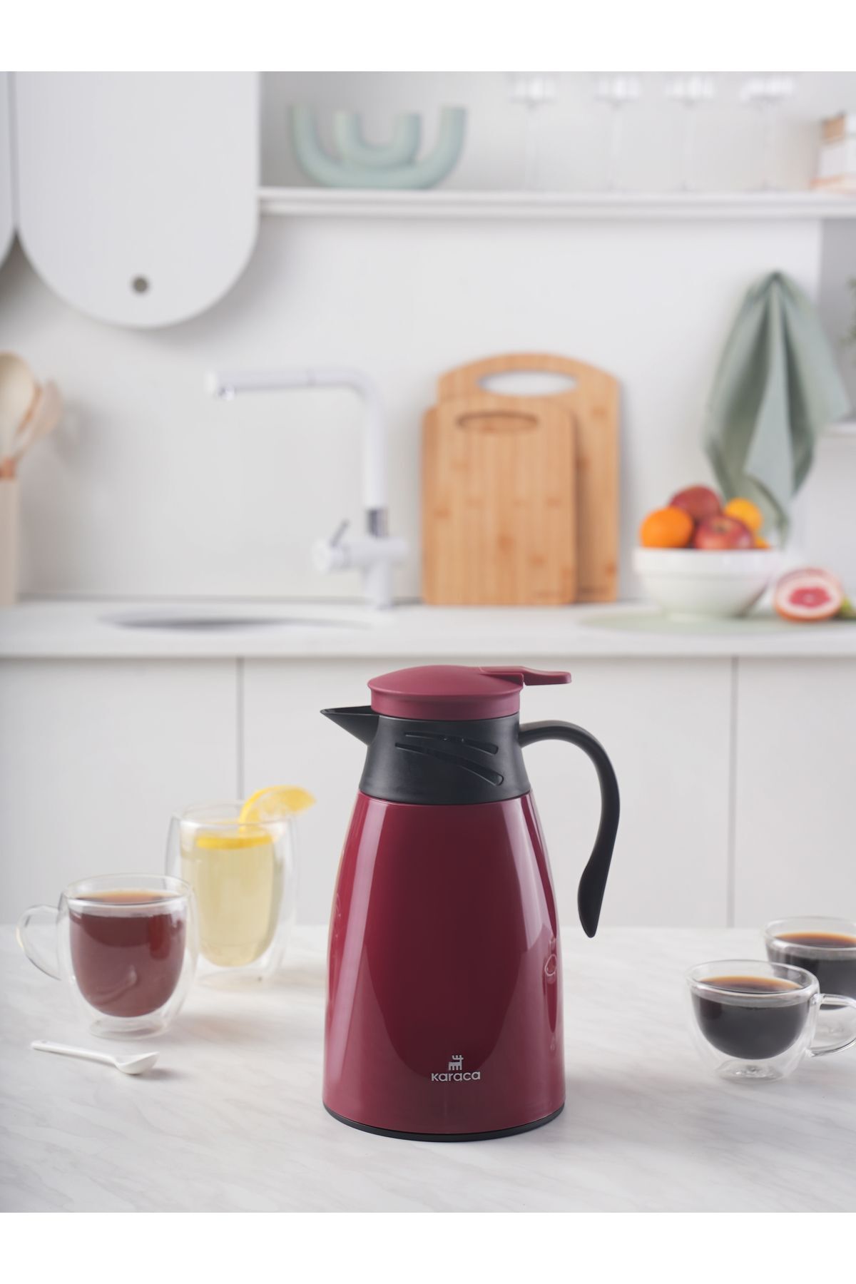 فلاسک قرمز Bella Sealing Thermos 1 لیتری بورگوندی Karaca