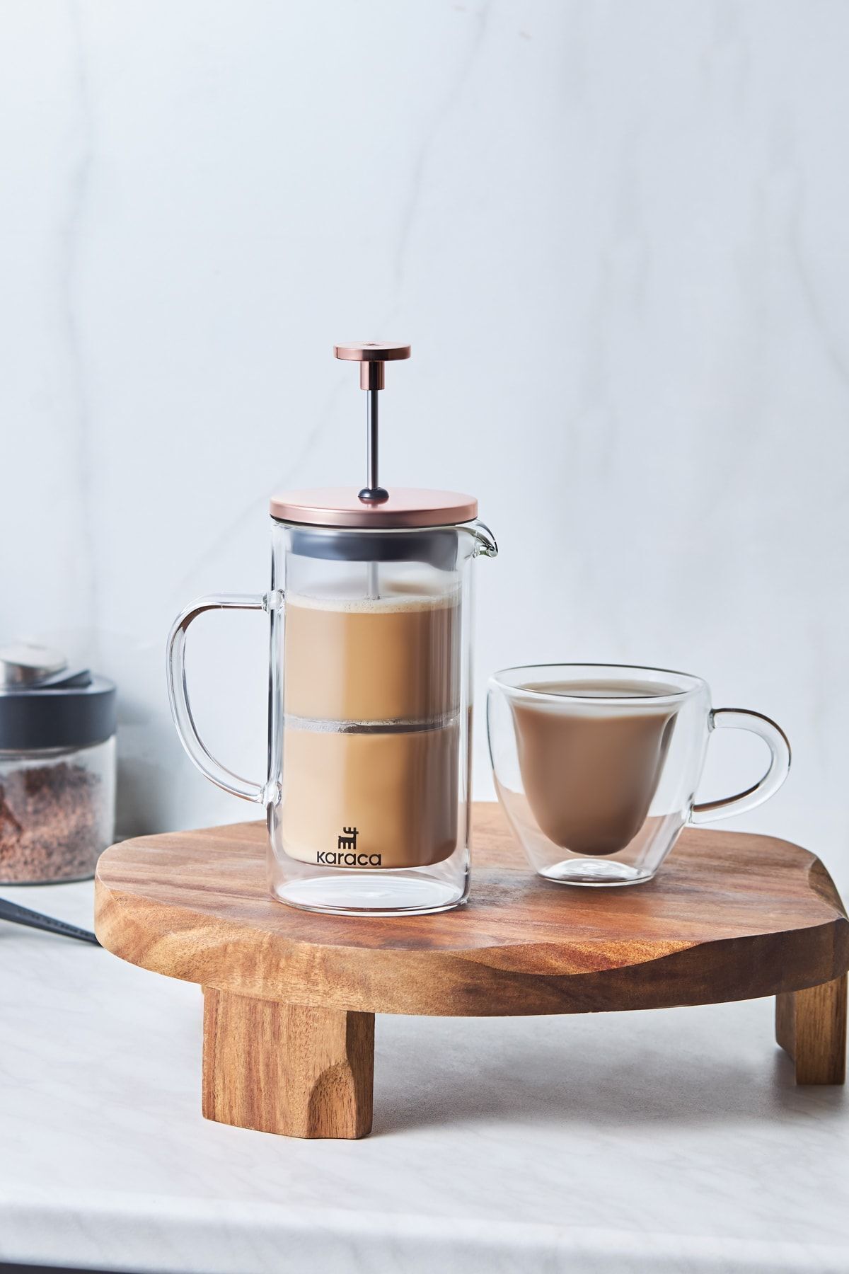 Karaca Pia Çift Cidarlı Borosilikat Cam French Press 350 Ml Bronze