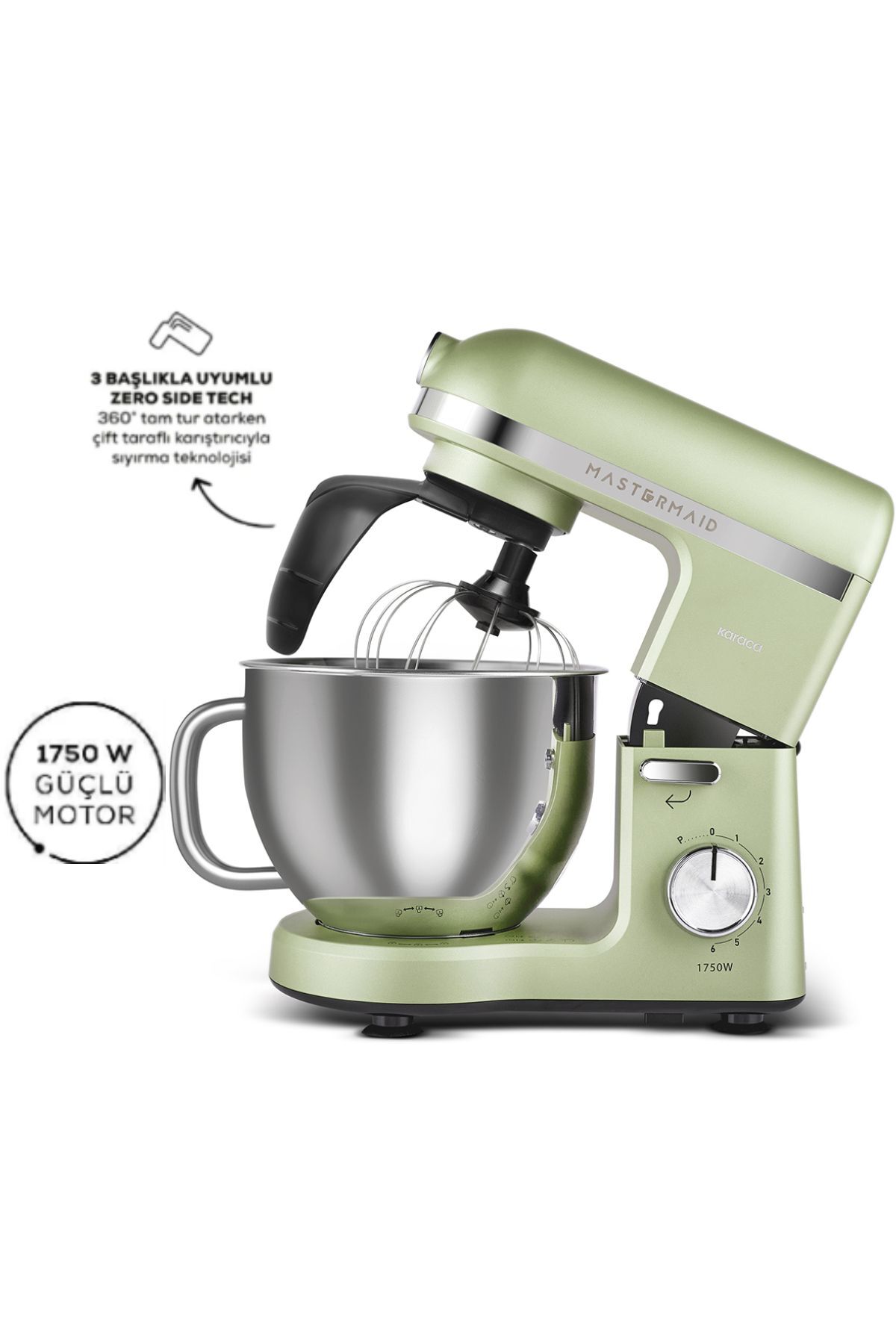 華丸 Karaca Mastermaid Chef Pro Çift Kollu Stand Mikser Grasmere Green