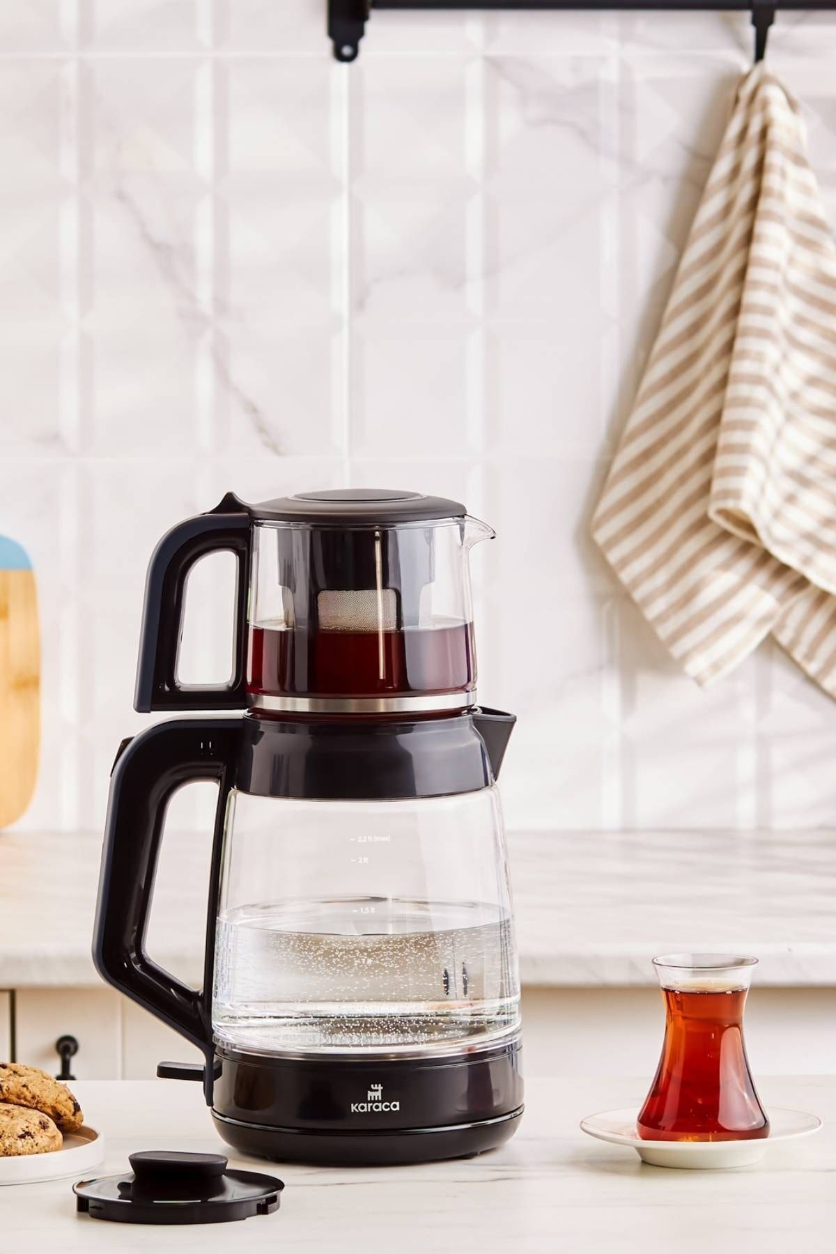 Glass Tea XL 2in1 Glass Tea Maker and Kettle Space Gray