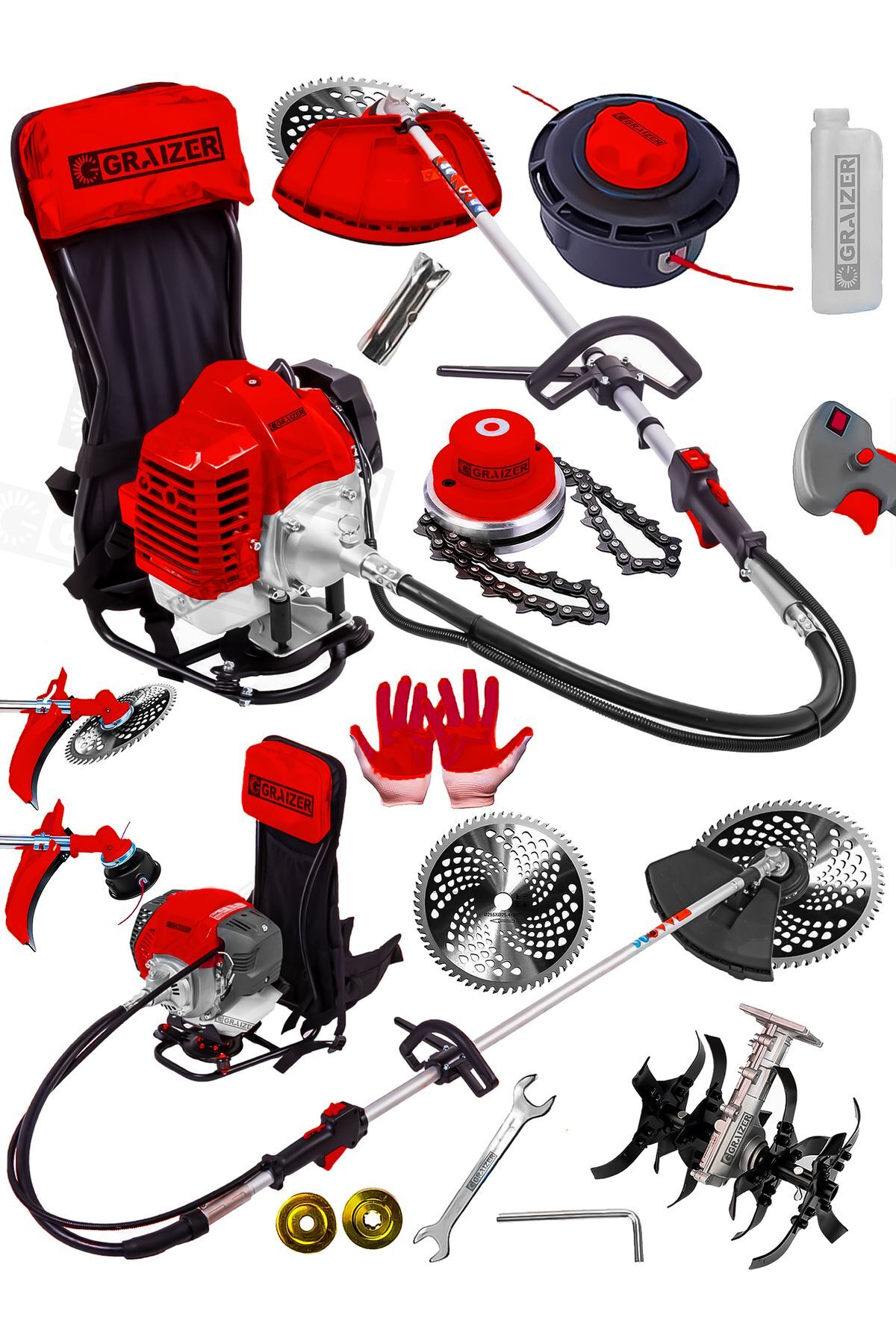 Steel Piston Tread Type Gasoline Engine Weed Shrub Scythe Lawn Mower Scythe Anchor