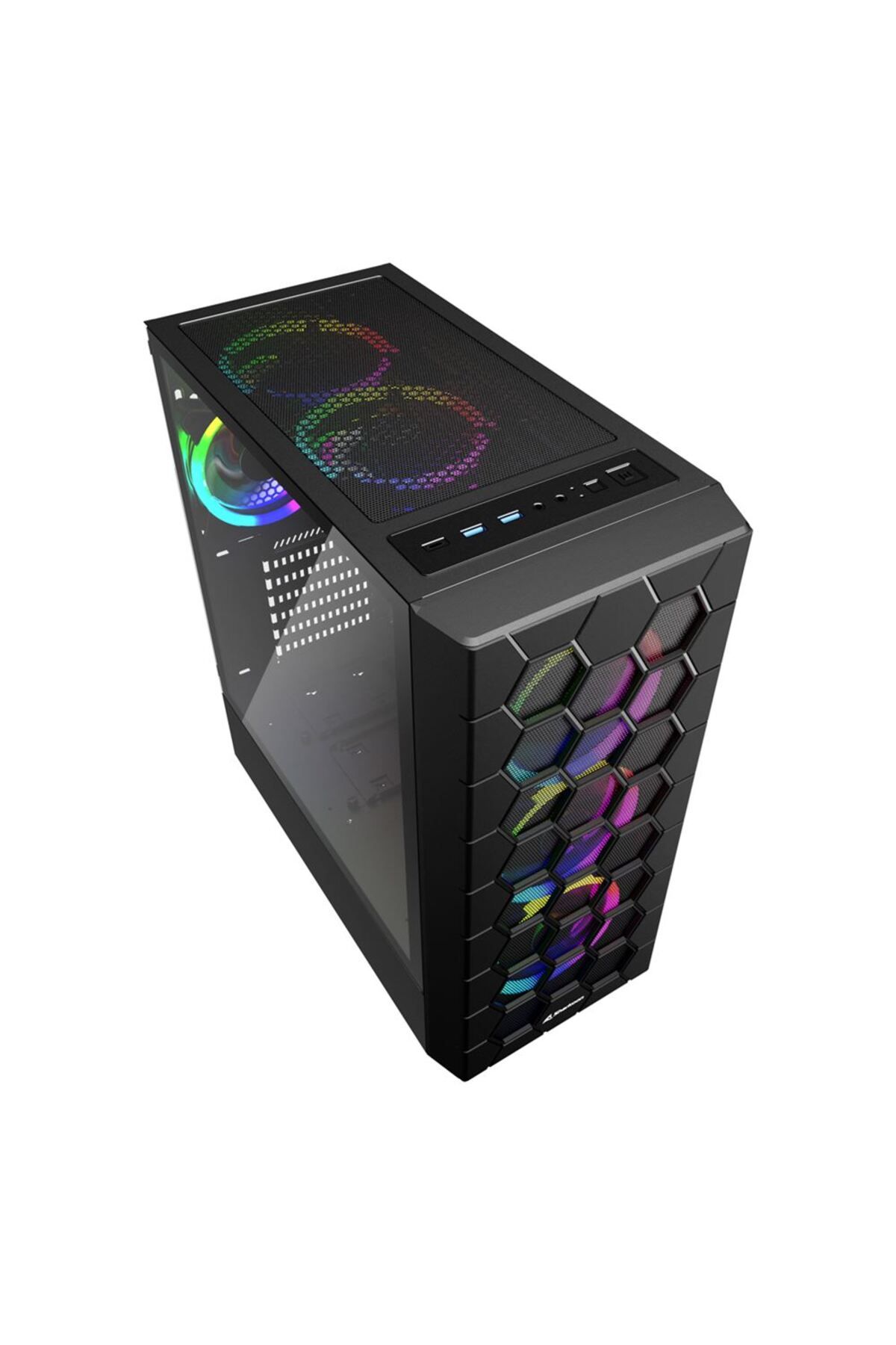 SHARKOON-RGB HEX BK ATX PC Caase 3