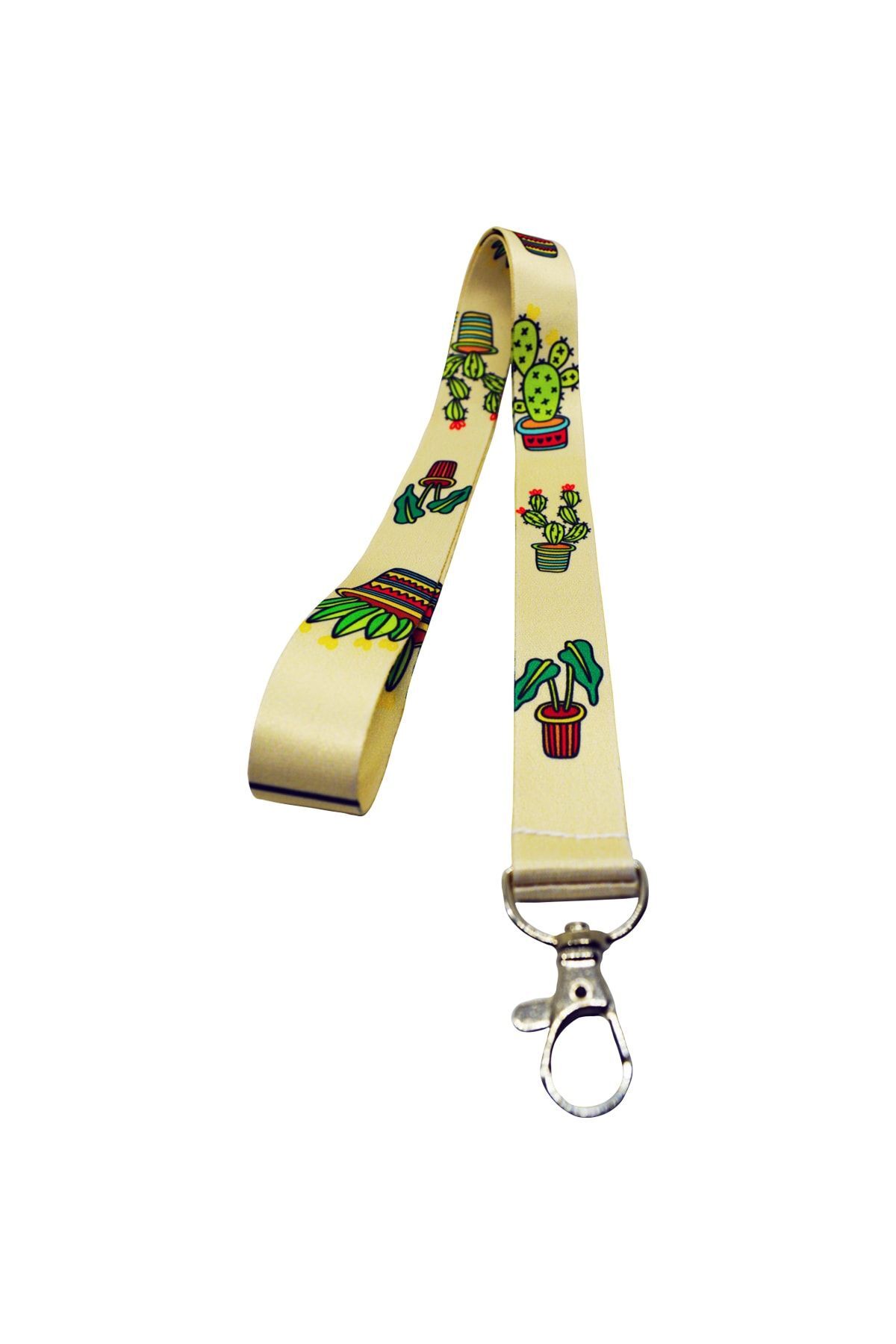 Lion Medikal ve Hazır Giyim Kaktüs Desenli Boyun Askı Ipi | Kart Kabı | Telefon Tutucu