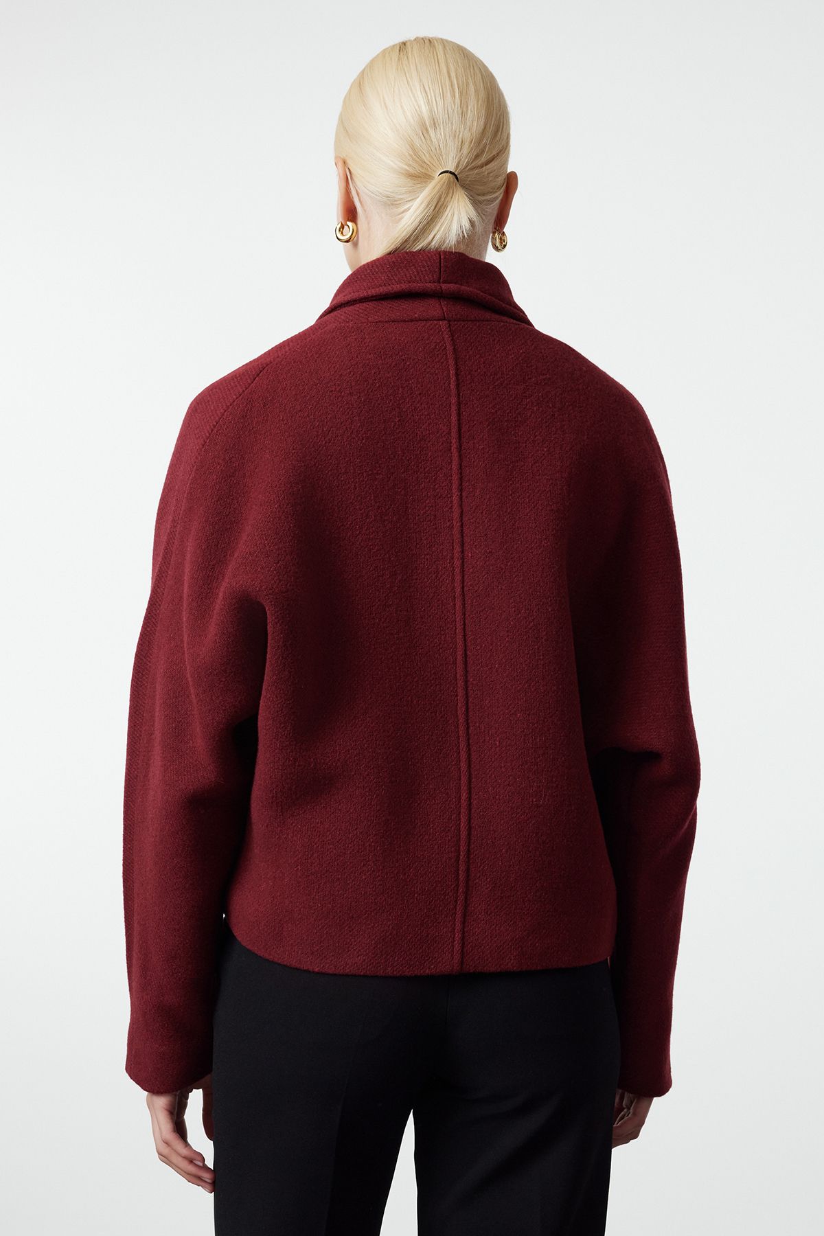 Trendyol Collection-Kurtka z wełny Claret Red Regular Short Jacket TWOAW25KB00047 5