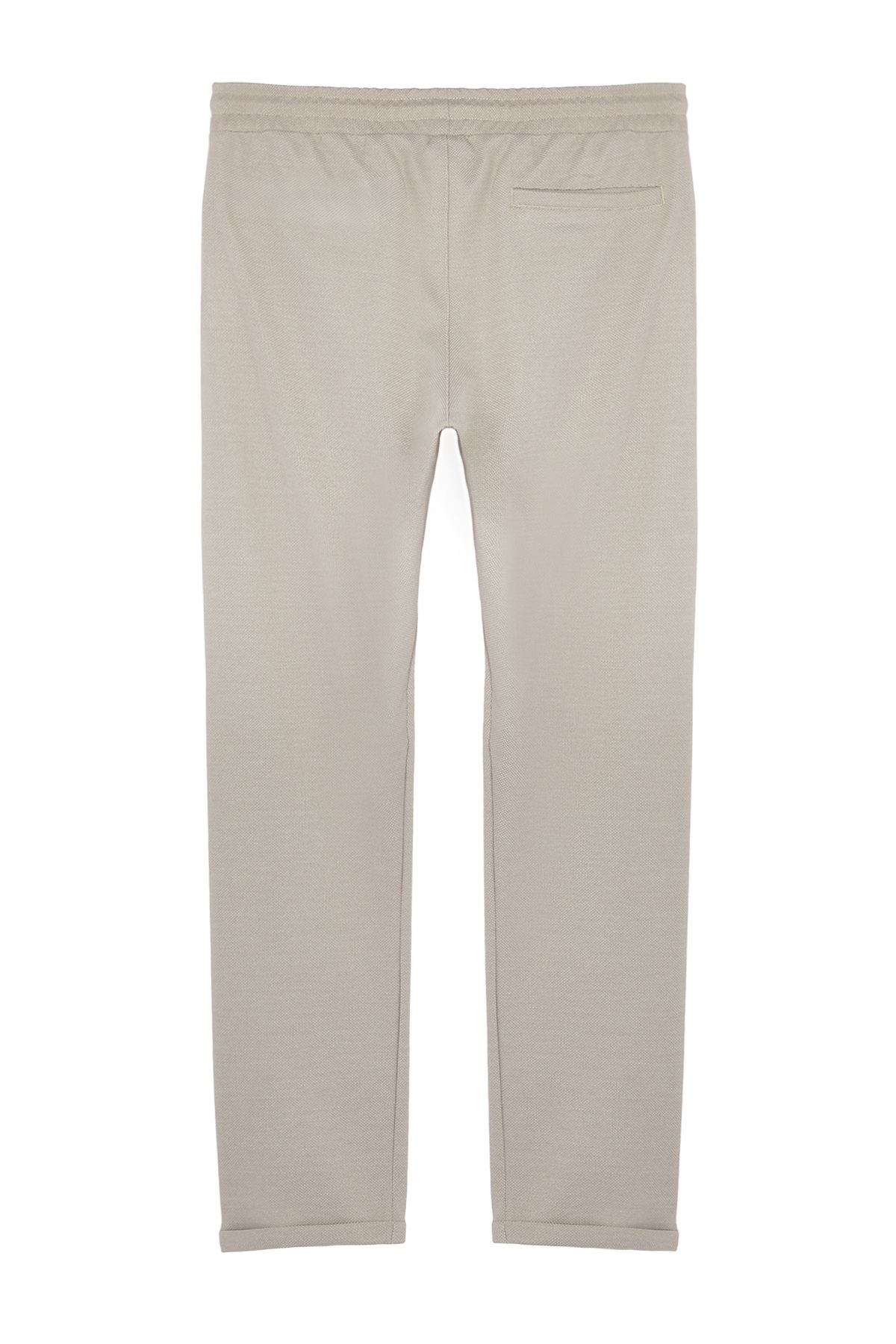 Trendyol Collection-Beige Regular Fit gestrickte, flexible, bequeme, elastische Stoffhose mit doppeltem Bein und Bindegürtel TMNAW25PL00002 8