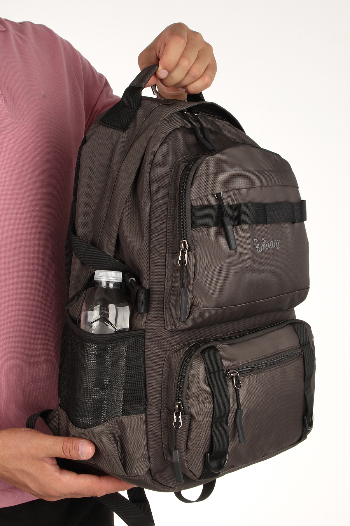  کیف مدرسه‌ای یانگ مدل ۵۱۵۴۲، مقاوم در برابر آب و دارای محفظه لپ‌تاپ، خاکستری