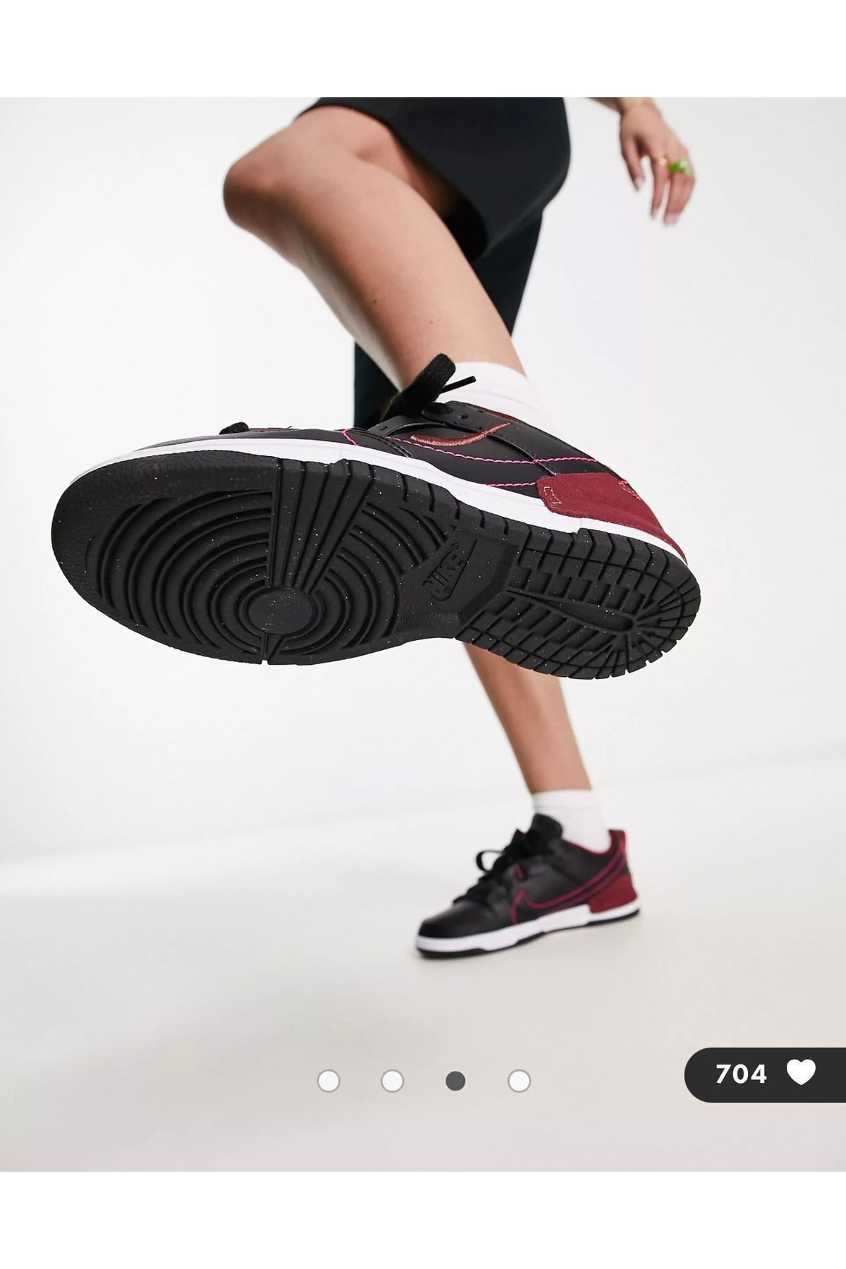 کفش Nike نایکی ورزشی زنانه Dunk Low Disrupt 2 مشکی قرمز DV4024-003 اورجینال - تصویر 3