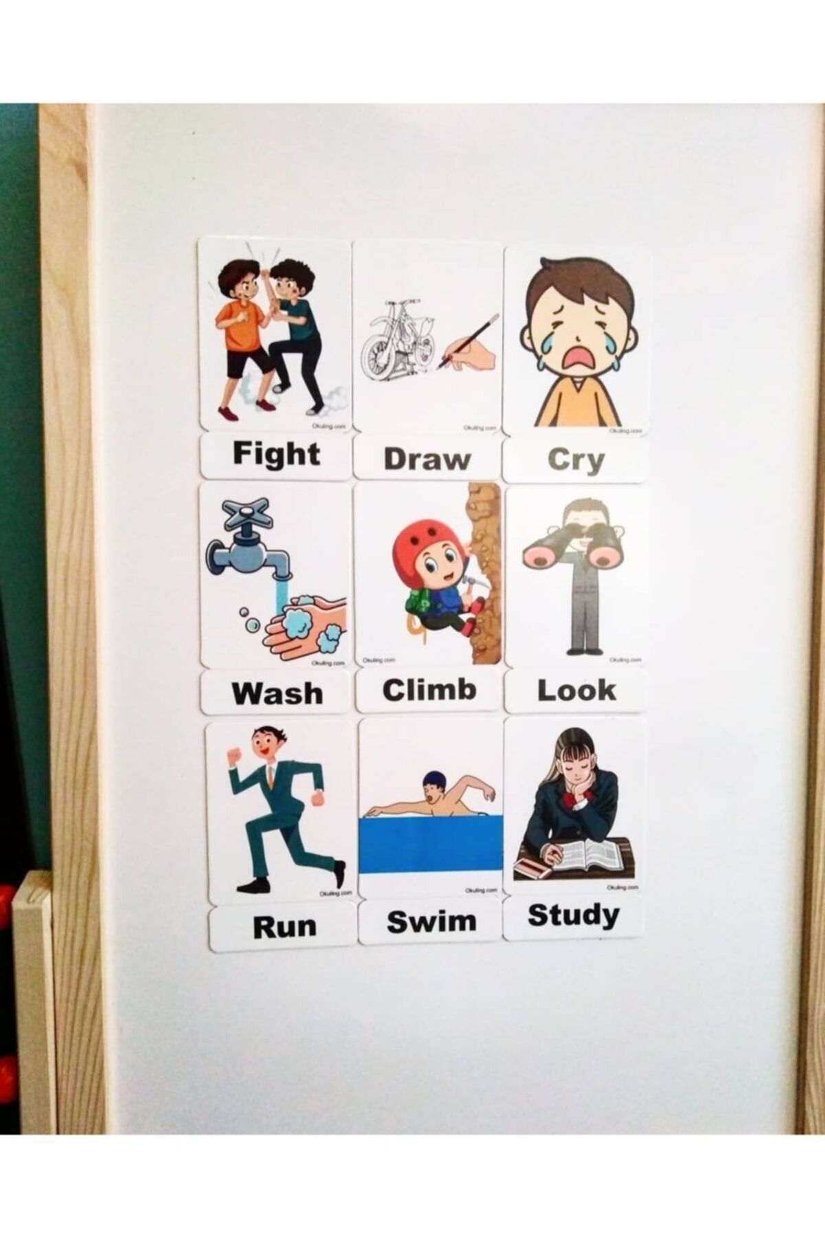 Okuling-Magnetic English Word Cards Flashcards - Actions / Action Words 2