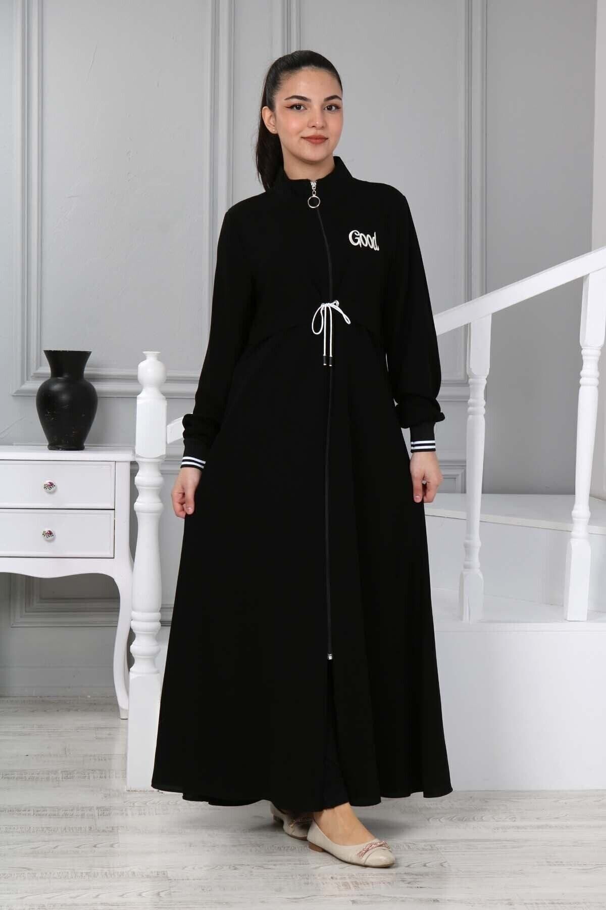 Asortik Kids-Κορίτσι Child Hijab Black Sports Abaya Cilbab 2