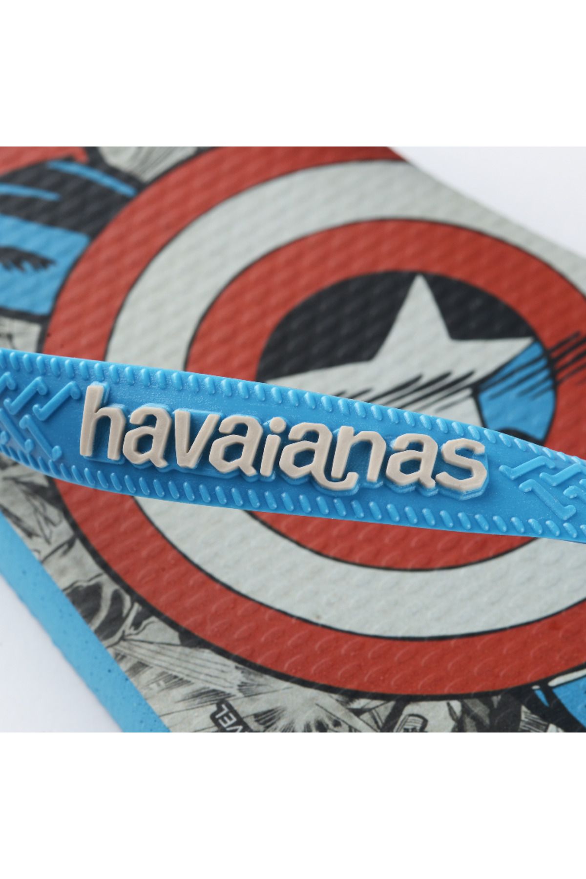 دمپایی آبی مردانه و زنانه بالای فلور انگشت Finger Marvel Havaianas