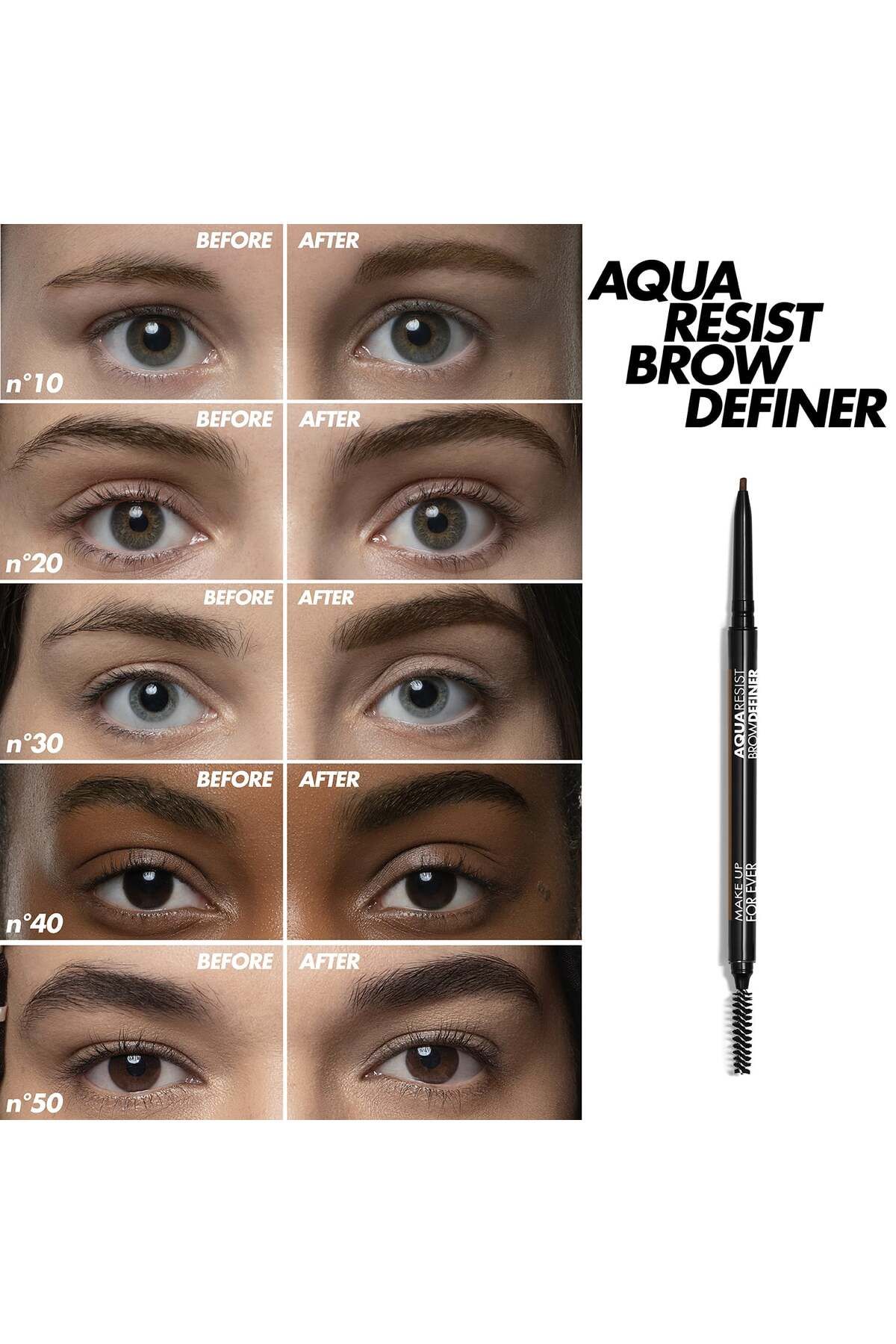 Make Up For Ever-Aqua Resist Eyebrow Pencil - 21 0.09g 50 Model Brow Definer 3
