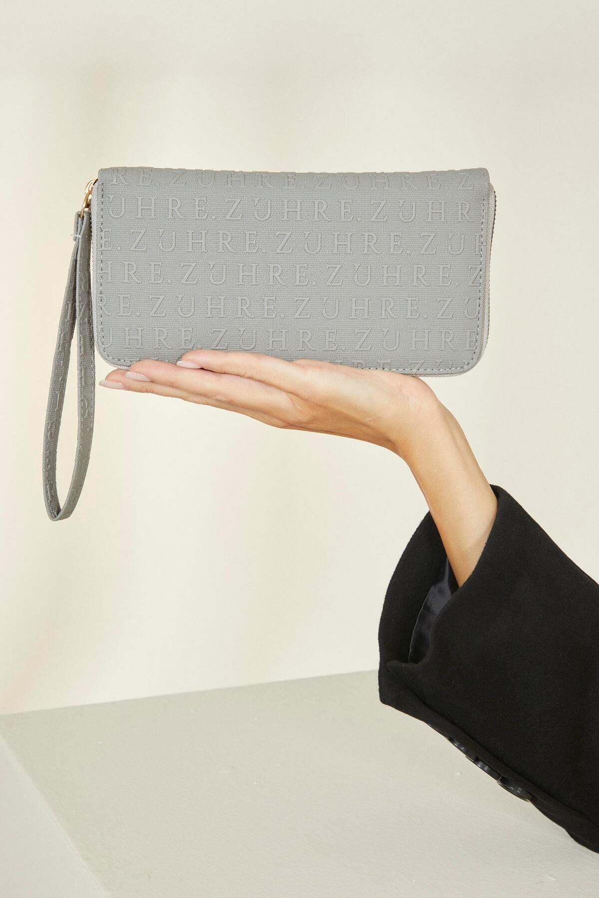 Zühre-Monogram Patterned A.Grey Wallet ZC005 3