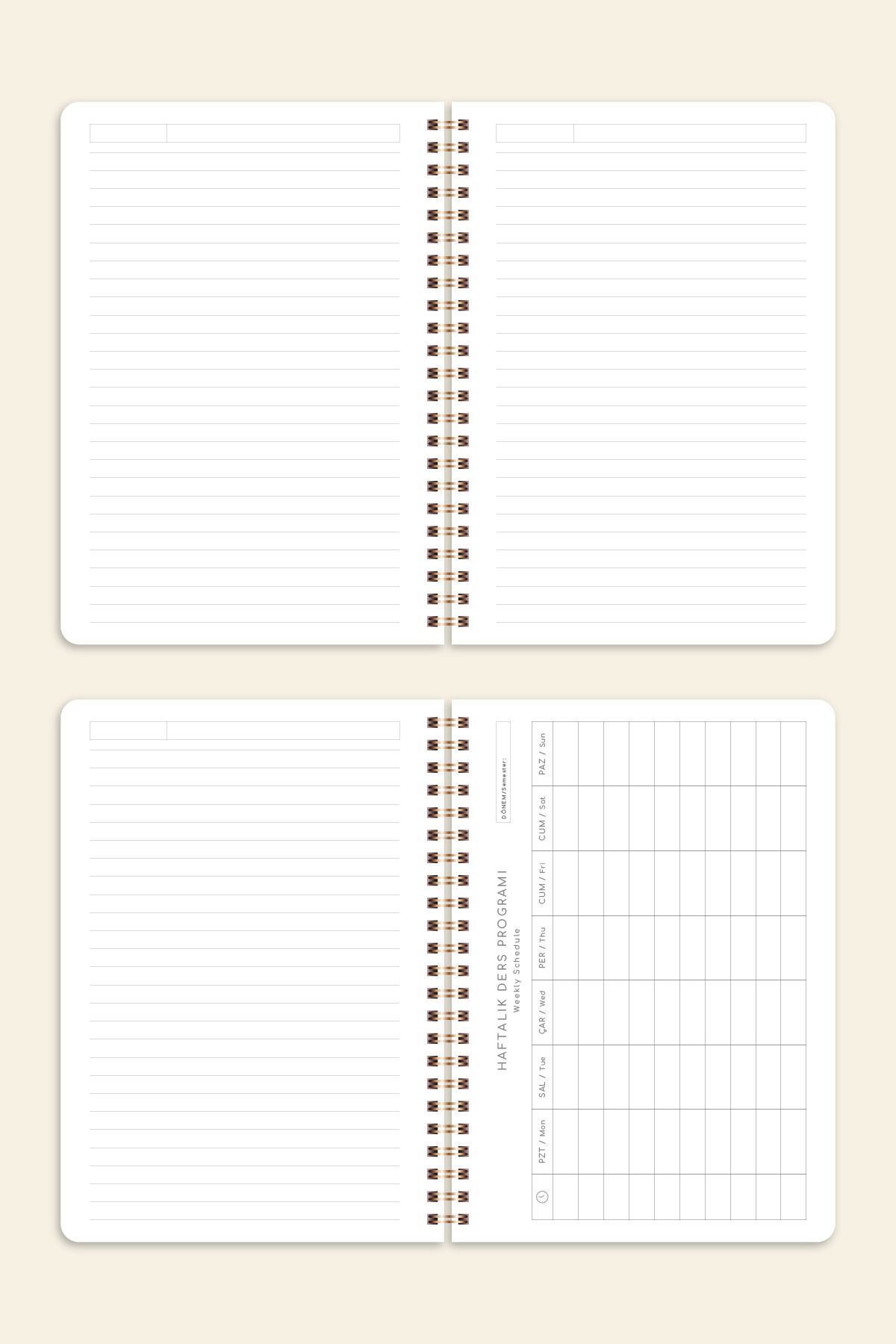 PAPERORA-A5 Lined Spiral School Notebook - 80 Sheets, Set of 4, with Classroom Program 8