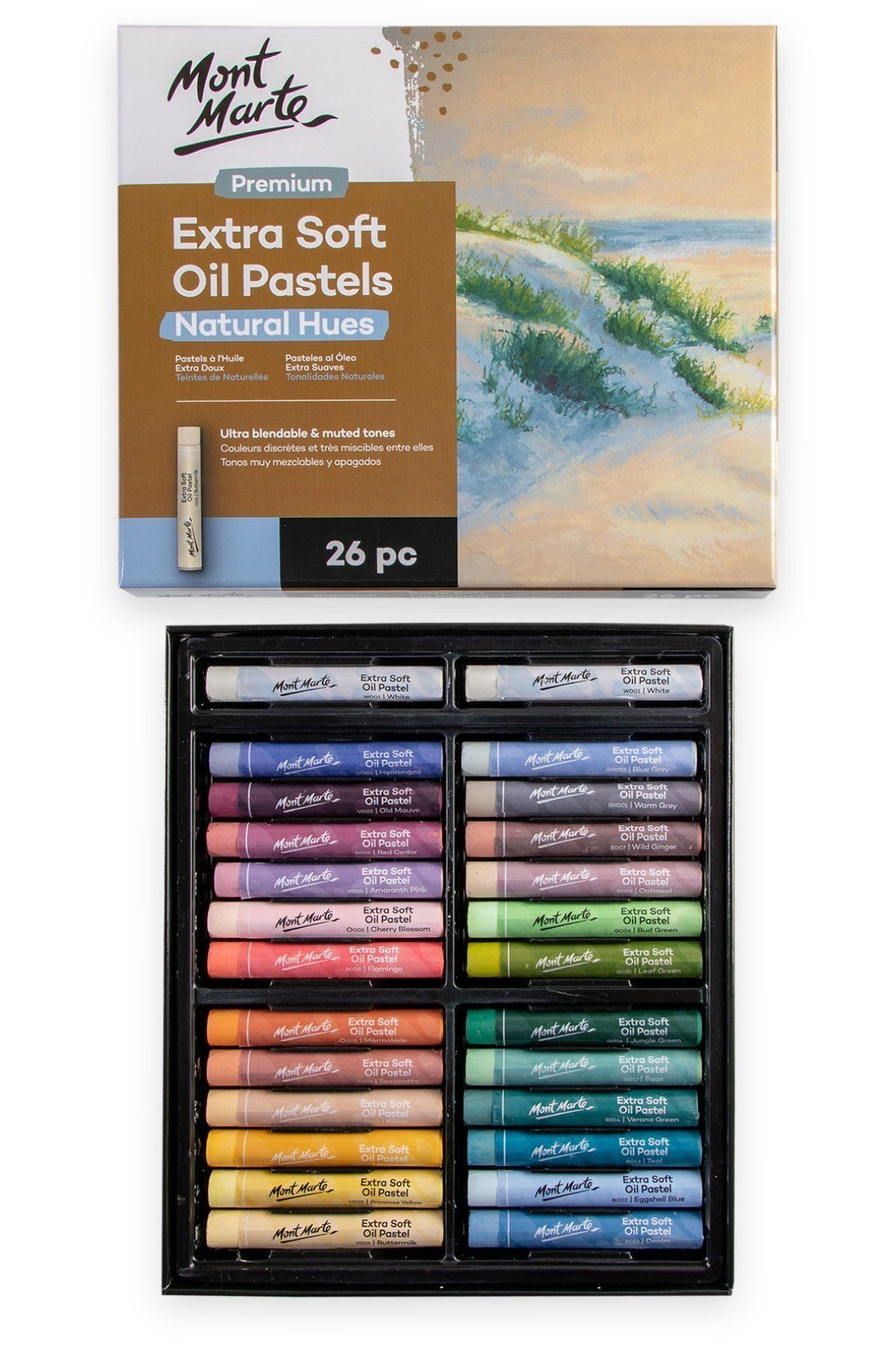 Mont Marte MM Ekstra Yumuşak Yağlı Pastel Doğal Tonlar 26'li Premium