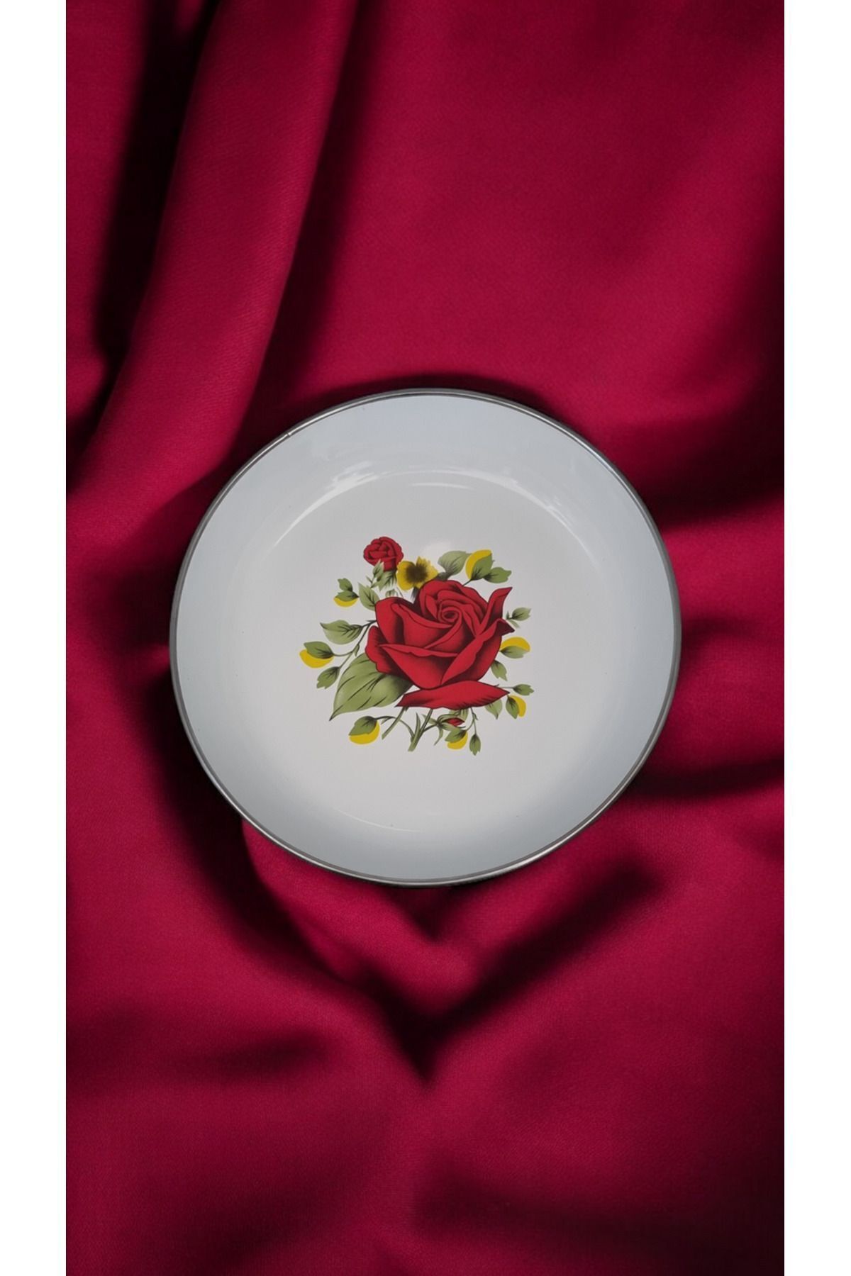 emaye muhallebi yemek kahvaltı tabak 22 cm desenli  Kase , Çukur Tabak, Salata Tabak, Cips Tabak