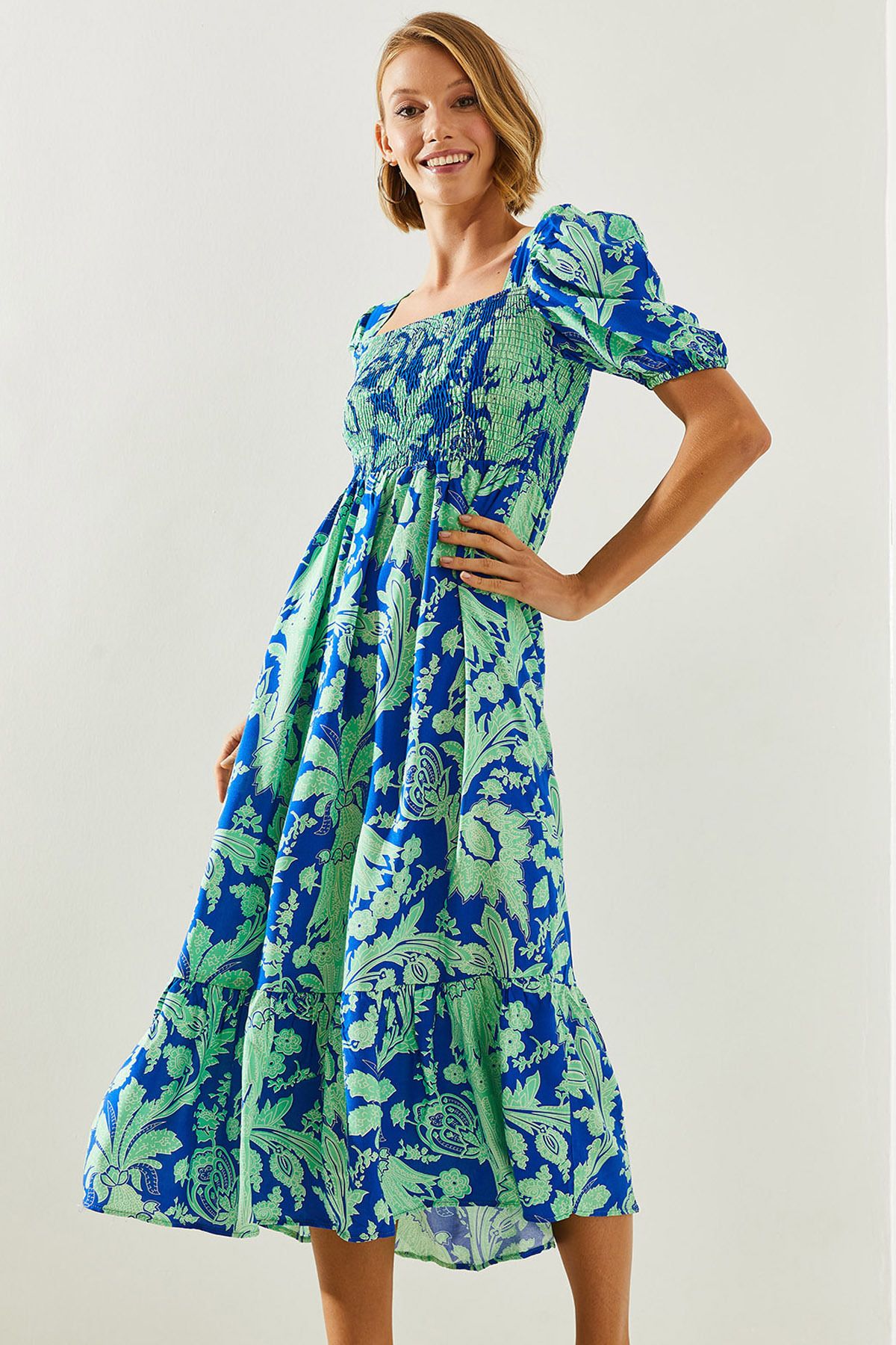 Bianco Lucci-Gimped Viscose Women's Dress - Watermelon Sleeve 3