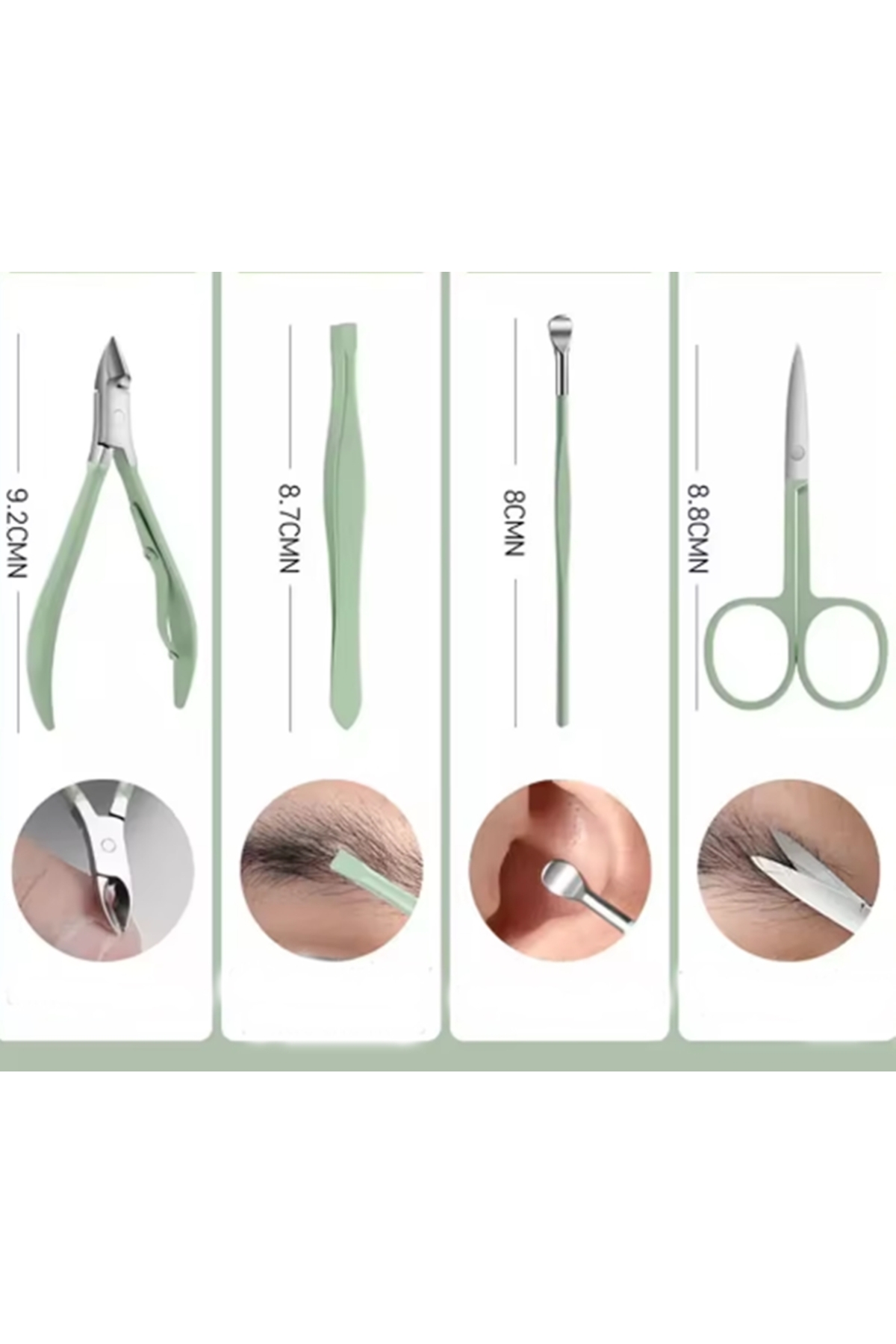 18'li Profesyonel Manikür&Pedikür Yüz Bakım seti & Manicure Set & Su Yeşili Renk — model no :7 _EY_ Kişisel Bakım Seti — تصویر 3 از 7
