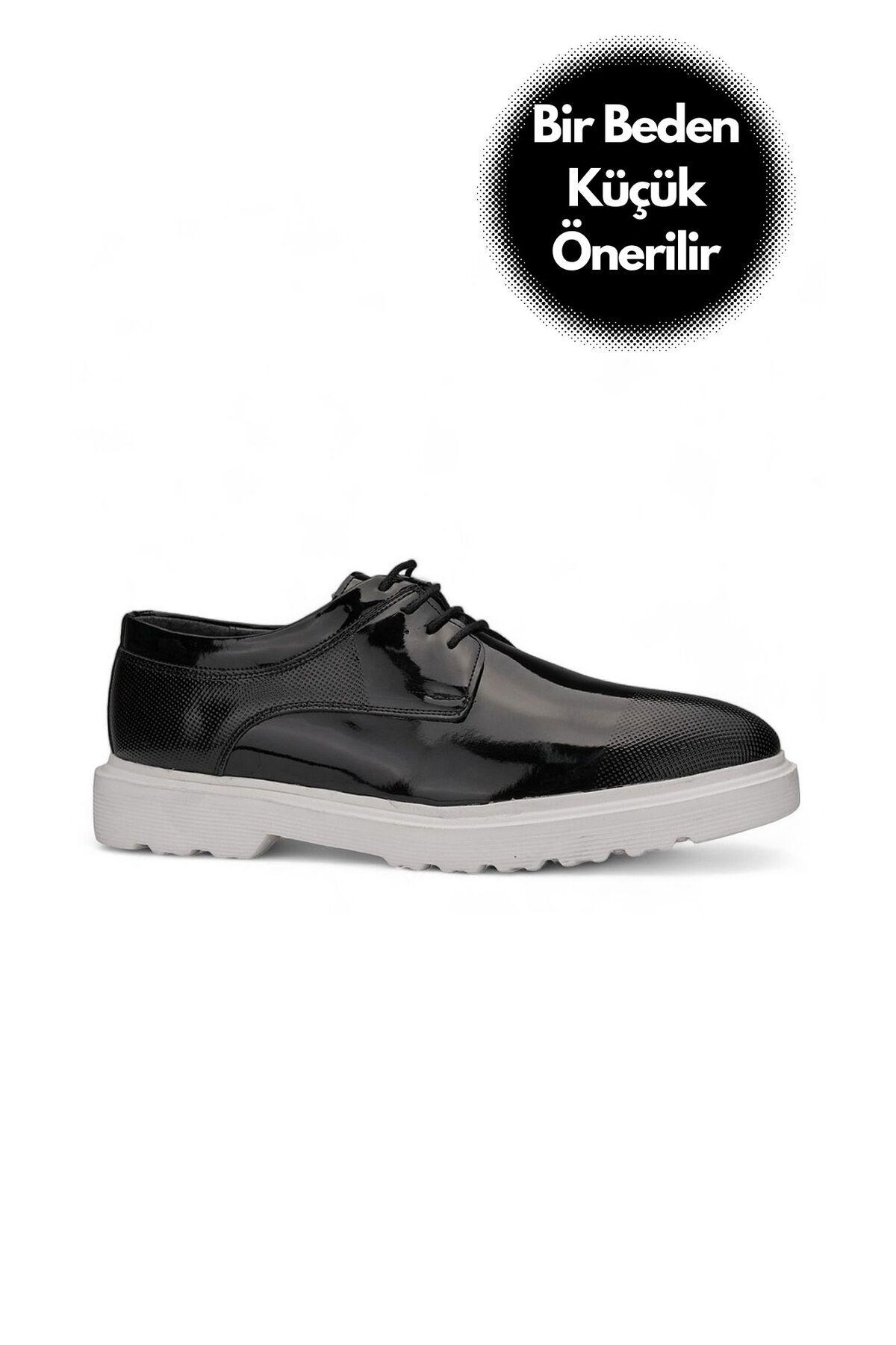 امیر شوز کفش مردانه چرم ورنی مشکی، مناسب استفاده روزمره، کفش دامادی بنددار، کفش کلاسیک سفید، مدل K-384