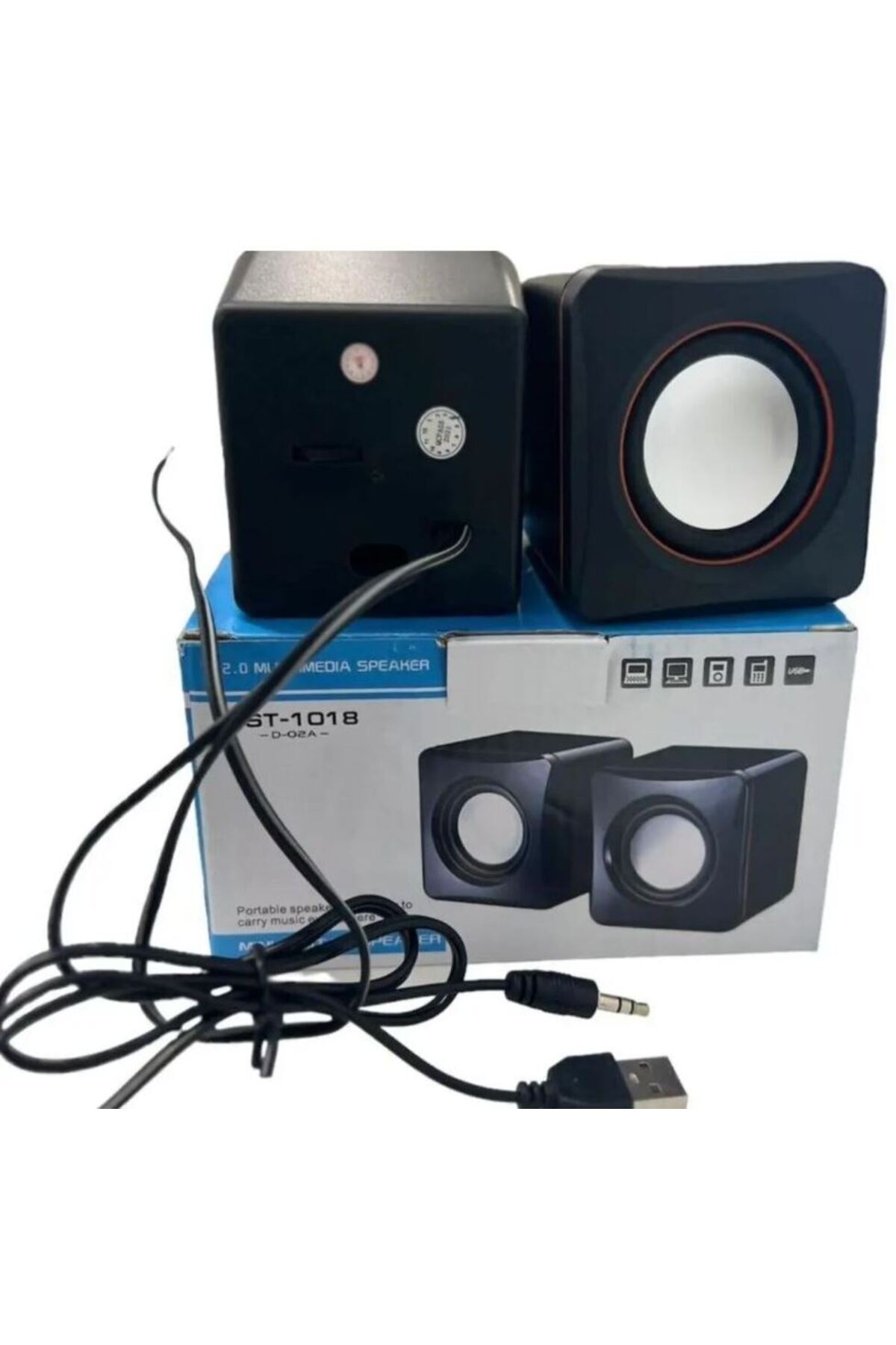 Hoparlör Mini Speaker 1+1 USB 2.0 Tak çalıştır Mini Bilgisayar kablolu ses sistemi 2