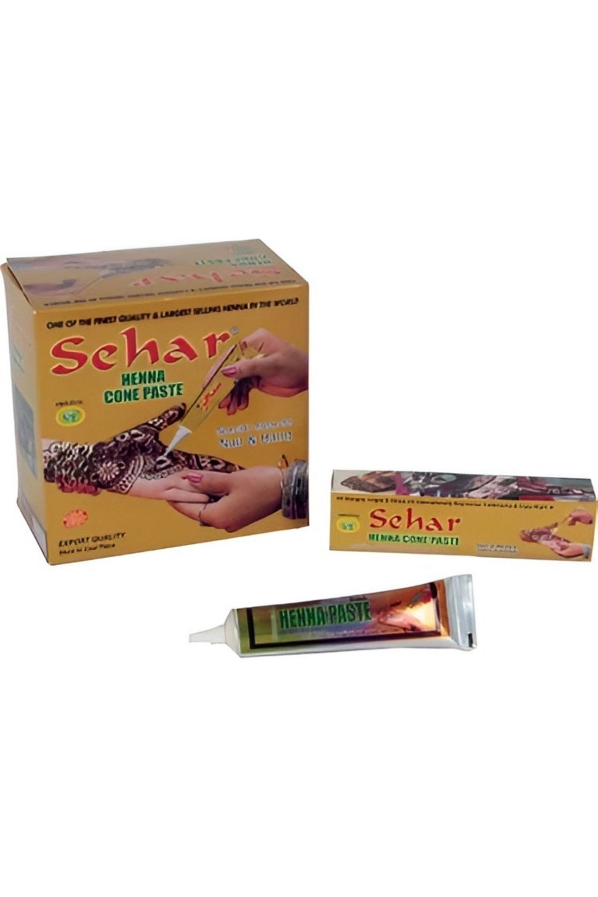 Sehar Henna Hint Kınası Kırmızı Ve El Süsleme Şablonu 2 'li Set