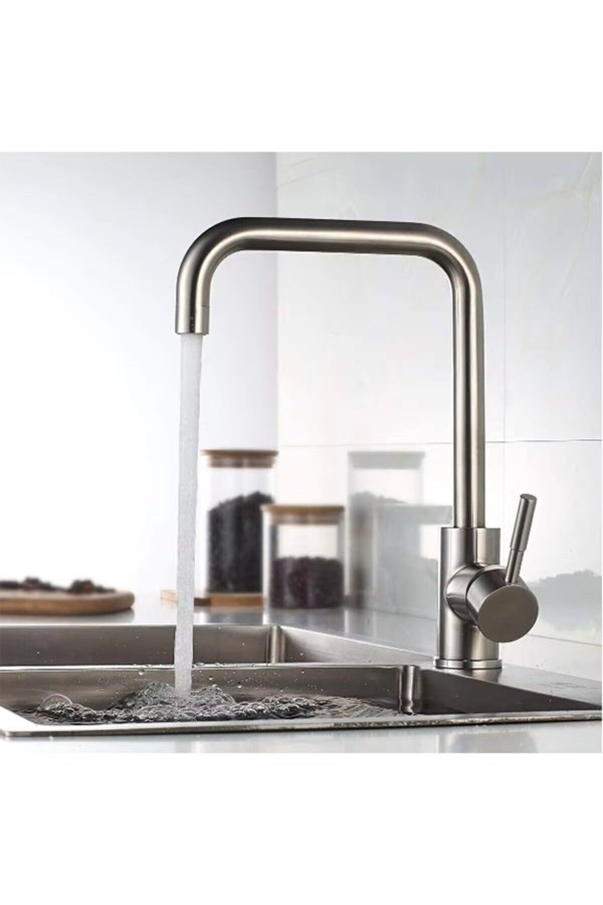 Genel Markalar Gri Mutfak Bataryası Sus304 Kalite Paslanmaz Çelik Inox Renk Eviye Bataryası 15 - 20 cm 35 - 40 cm