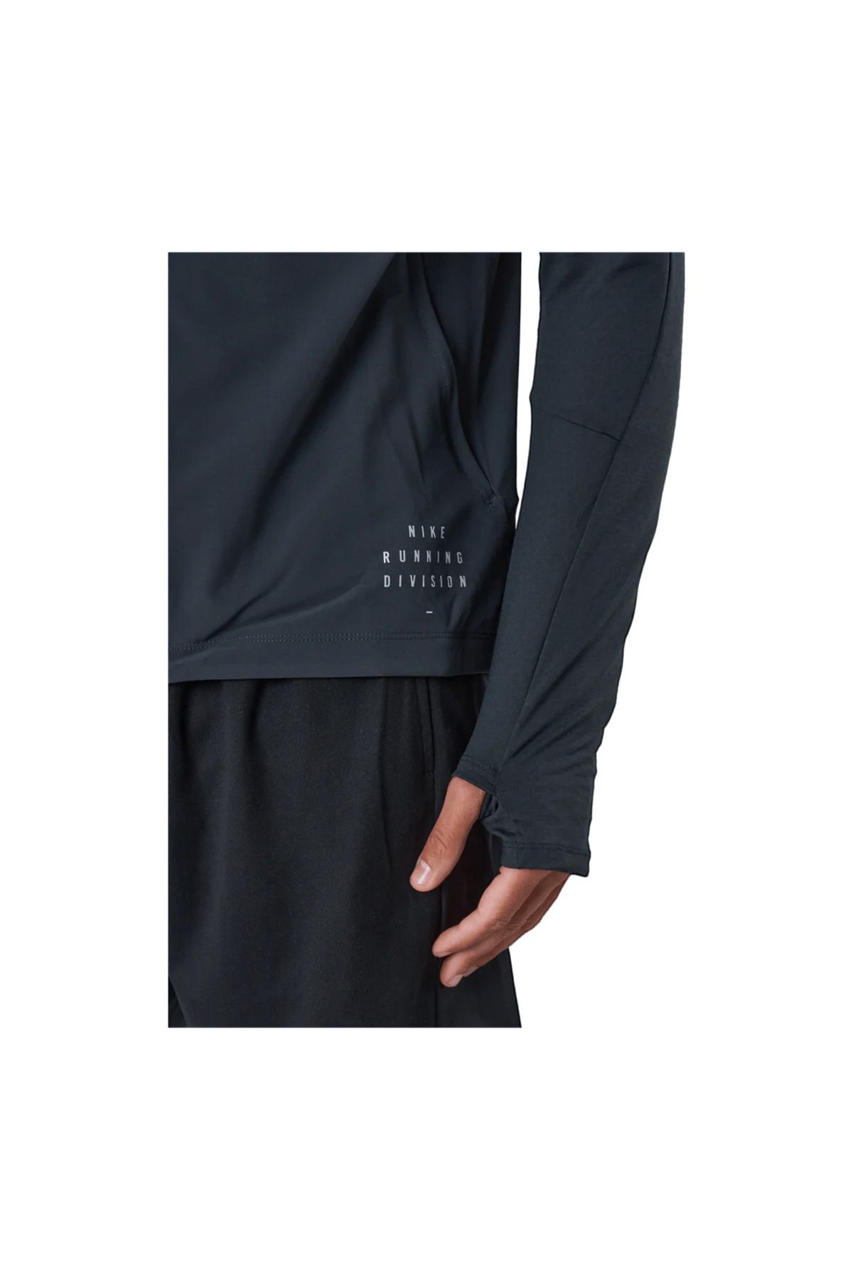Nike-Black Dri-Fit Thin Men's Running Jacket - Full-Zip, Division Element 8