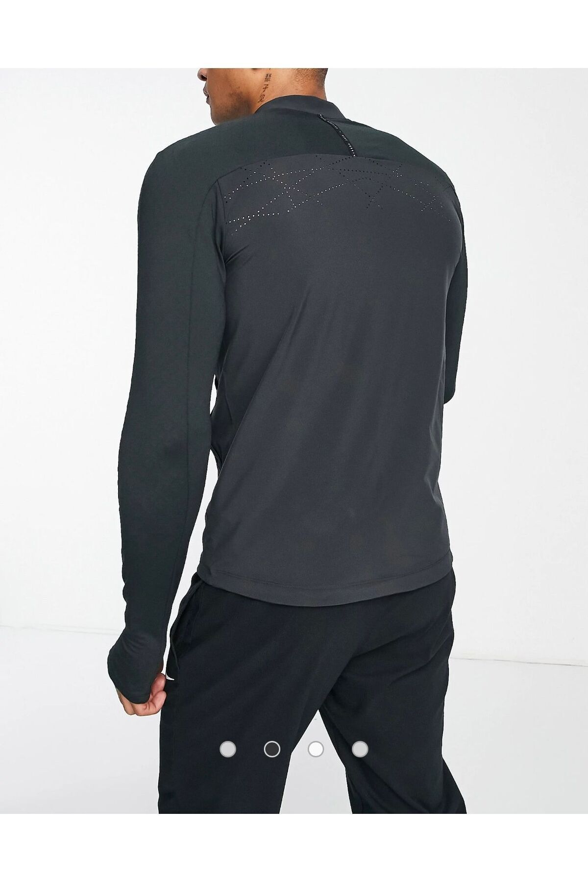 Nike-Black Dri-Fit Thin Men's Running Jacket - Full-Zip, Division Element 4