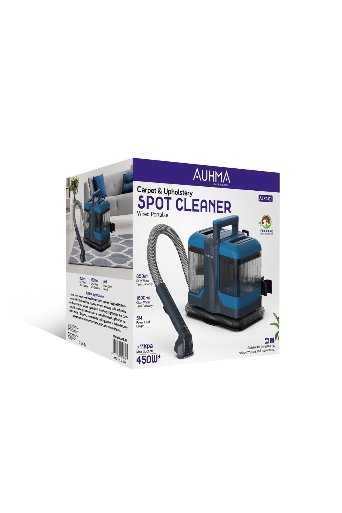 Yeni 450w Halı, Koltuk Leke Çıkarıcı Ve Araç Içi Leke Temizleme Makinesi Lacivert