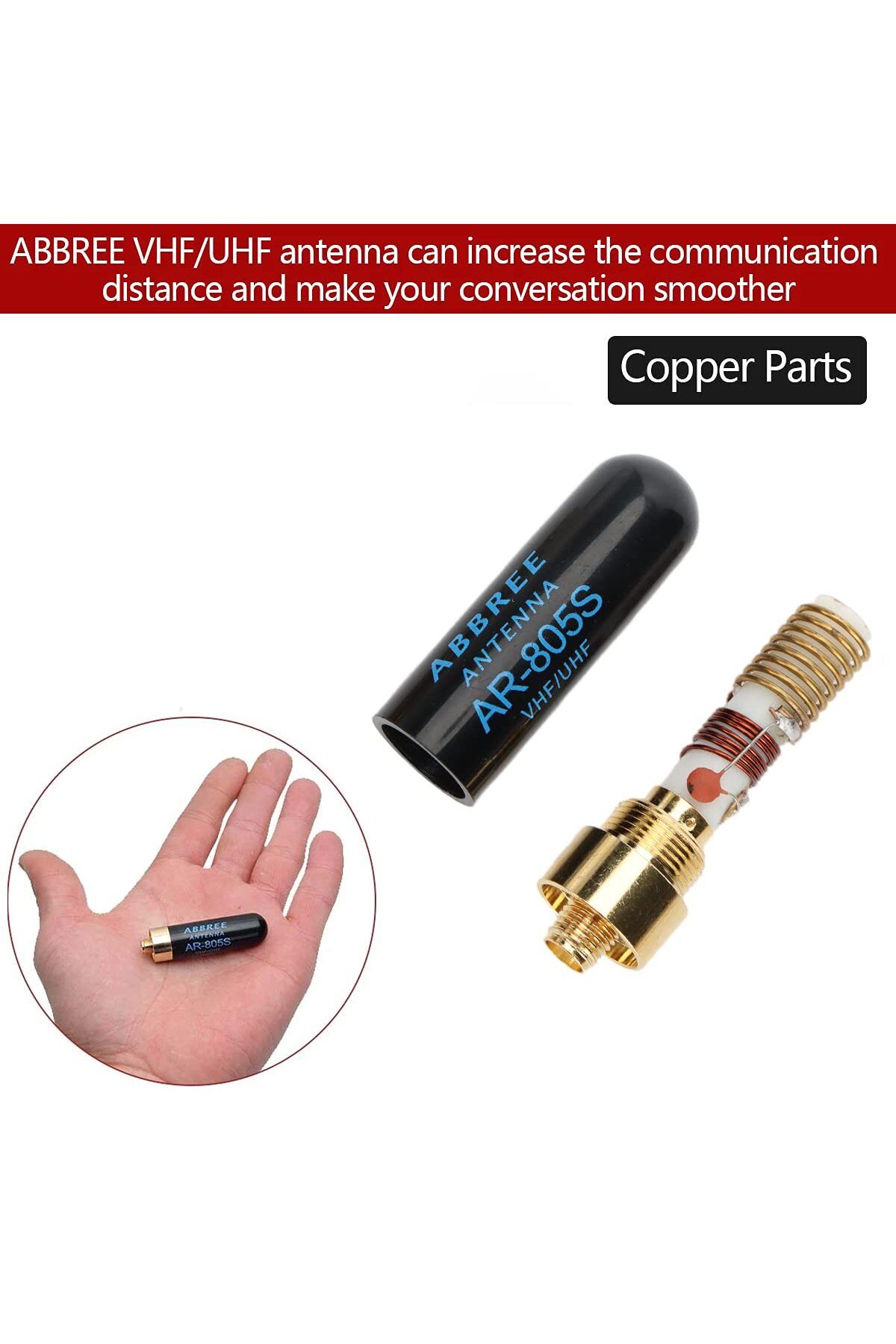 Choice-ABBREE Mini Walkie Talkie Antenna AR-805S SMA- Female Dual Band High Gain Antenna For Baofeng BF-... 5