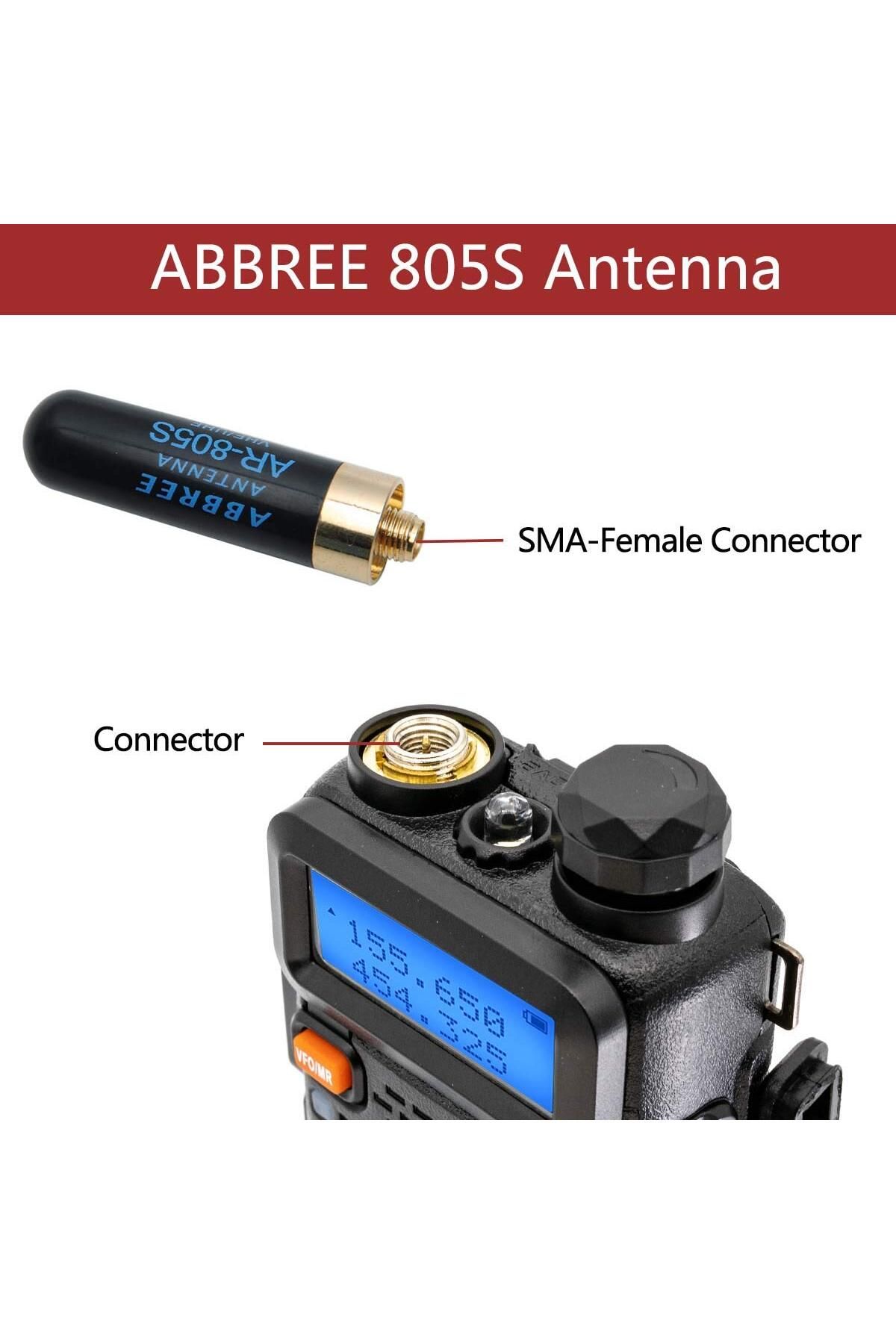 Choice-ABBREE Mini Walkie Talkie Antenna AR-805S SMA- Female Dual Band High Gain Antenna For Baofeng BF-... 3
