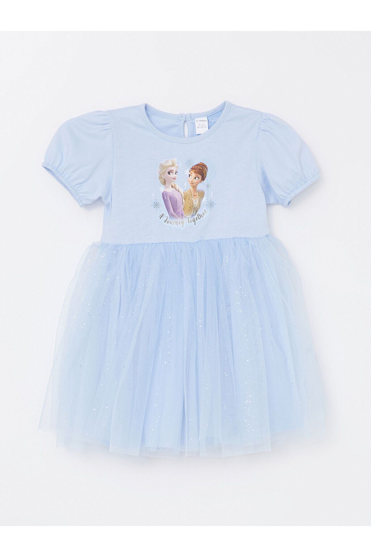 LC Waikiki Sukienka Dla Dziewczynki Lcw Elsa Printed Baby Girl Dress - Okrągły Dekolt, Krótki Rękaw Kobieta - 9–12 months
