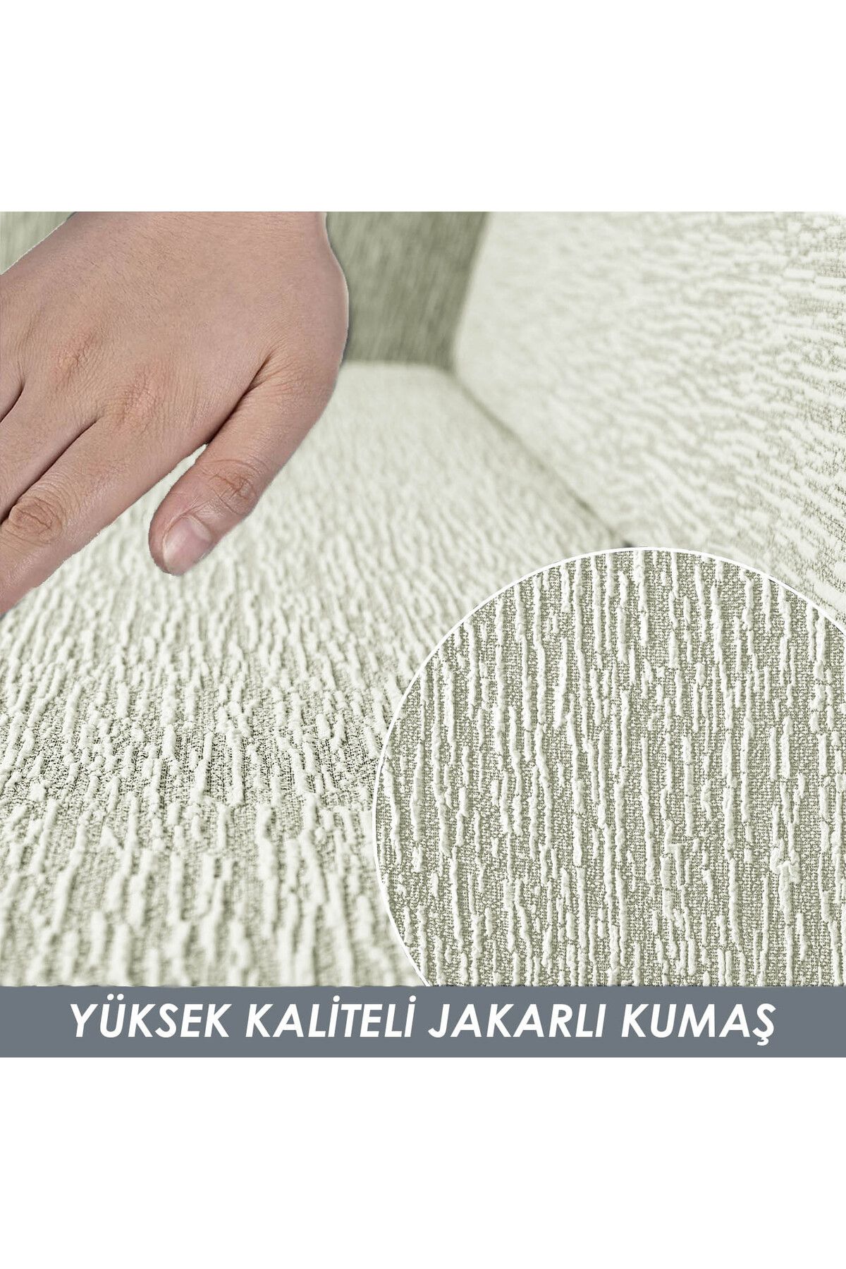 riselerhome-Flexible and Washable Lycra Jacquard Plain Pattern Sofa Cover - 3+3+1+1 Set 2