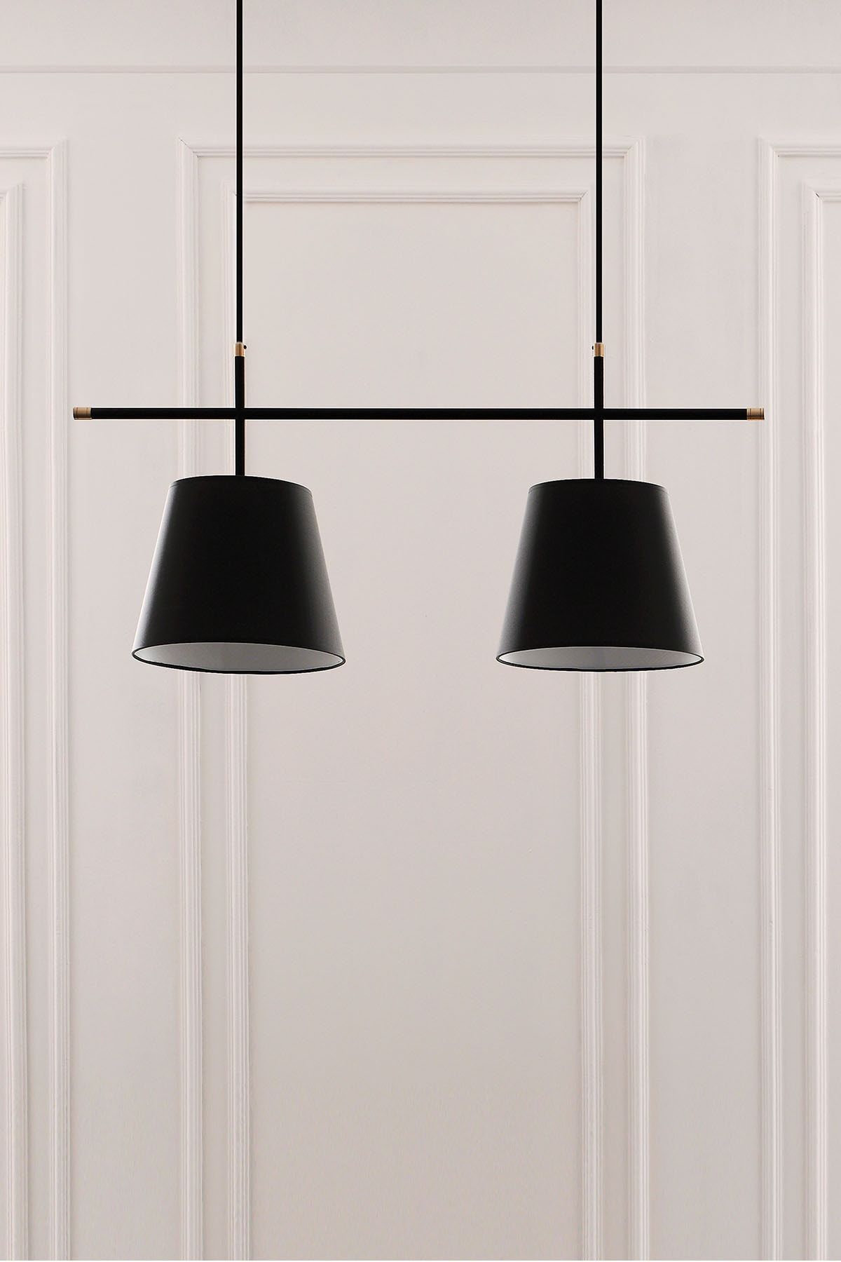 Greenhouse Modern Design Double Chandelier with Brass Detail (Smoked Head)