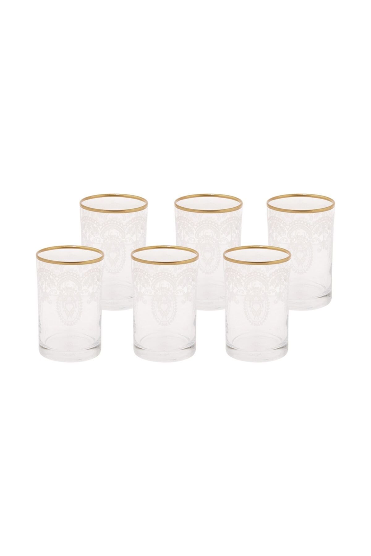 Karaca-6er-Set braun gefärbte Beryll-Wassergläser - Gold 1