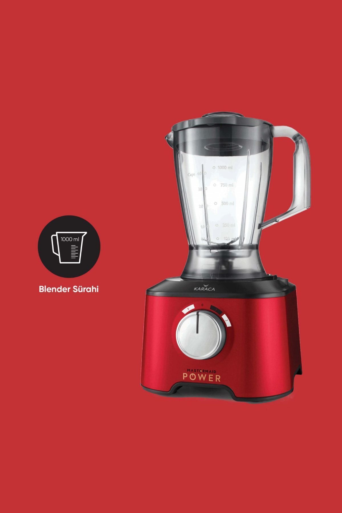 Karaca-Mastermaid Power Multifunctional 10 In 1 Red Food Processor, Blender Set 2000w 3