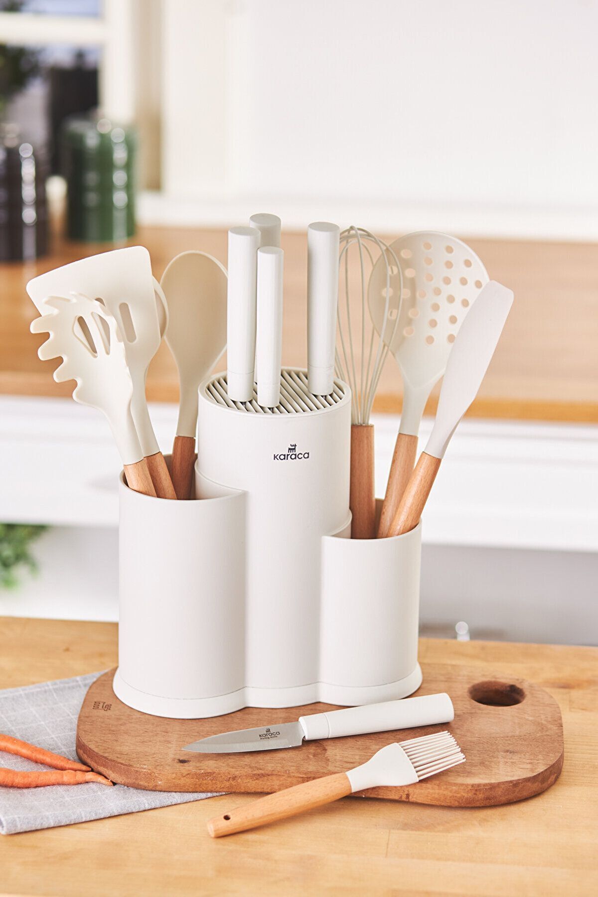 Karaca-Karaca Burby Creme 14-teiliges Messer-Set 1