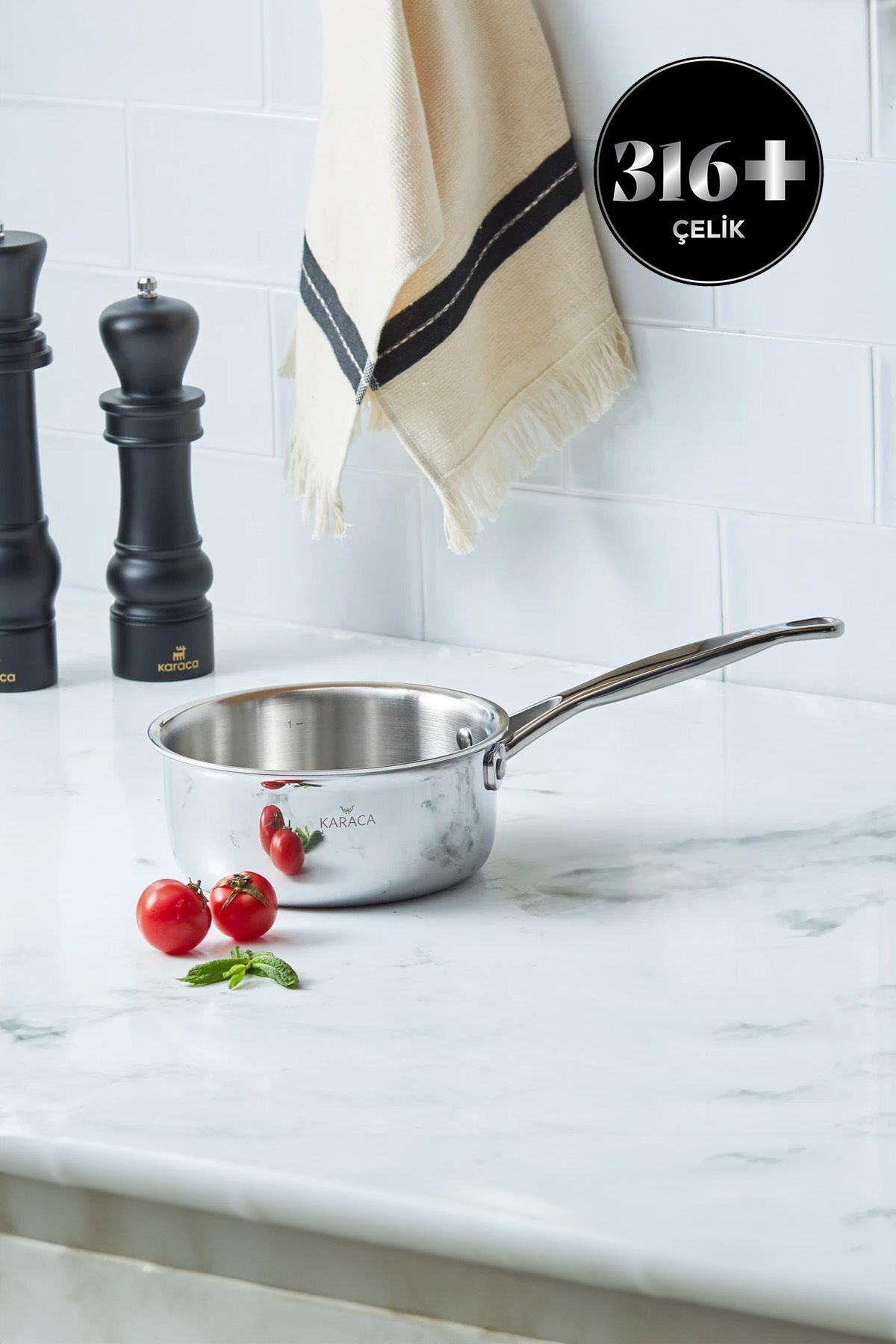 Karaca 3ply Powersteel 316 Çelik Indüksiyon Tabanlı Petekli Sütlük/sosluk 16 Cm 1.4 Lt