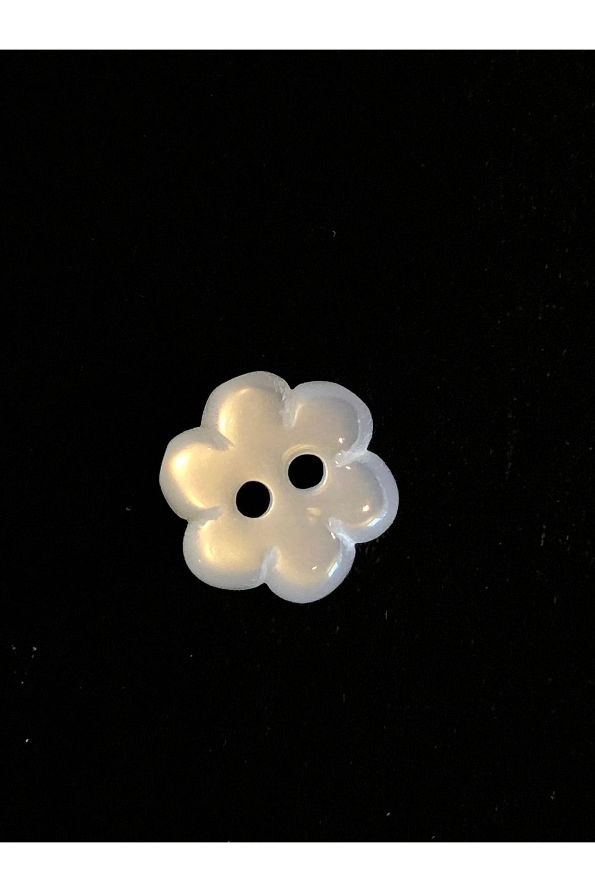 aensia-Pearlescent White Daisy Flower Model Baby Size Polyester Button 18 Size Buttons - Pack of 10 Buttons 4