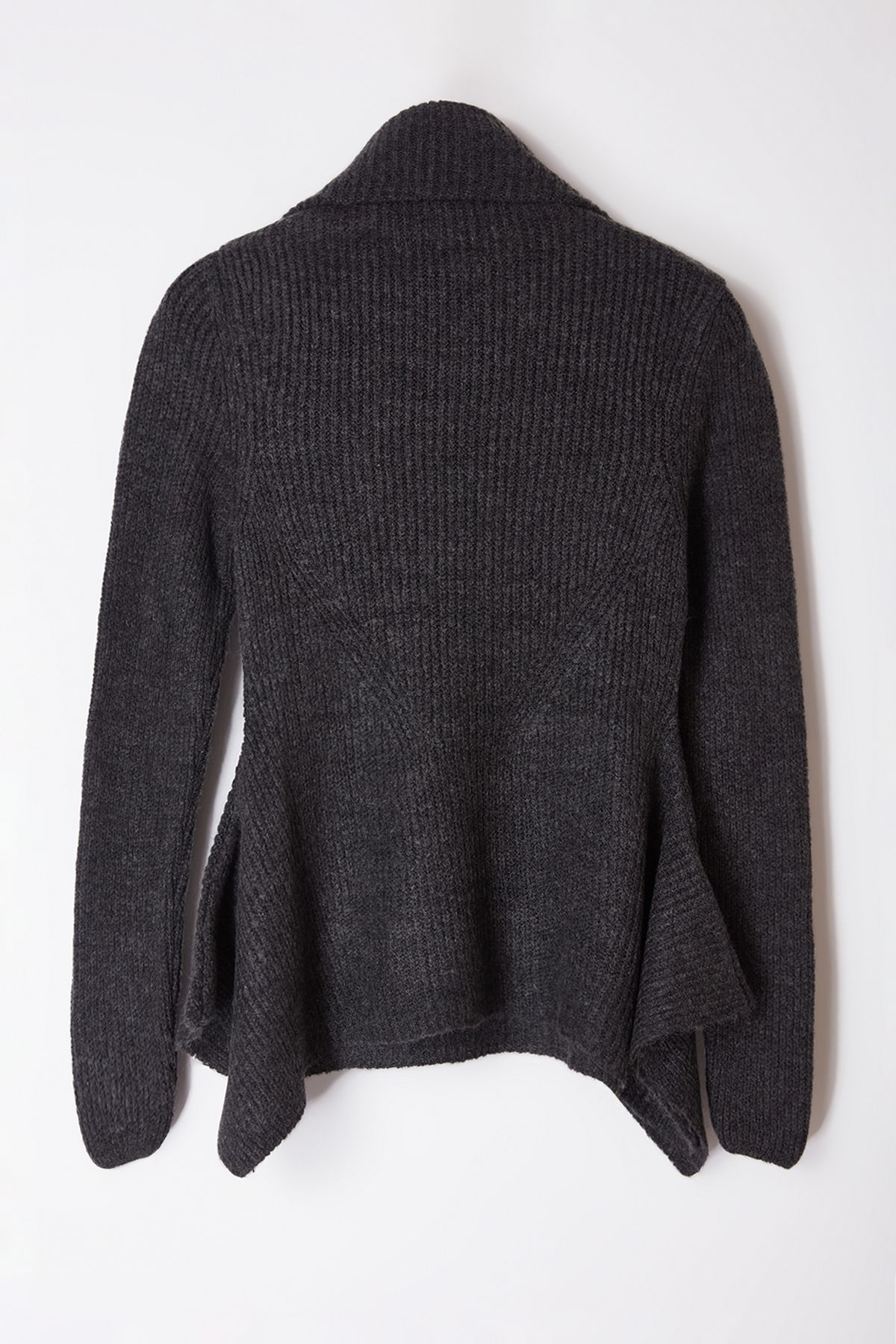 Trendyol Collection-Asymetryczny kołnierz - rozpinany sweter z dzianiny w kolorze antracytowym TWOAW25KZ00066 7