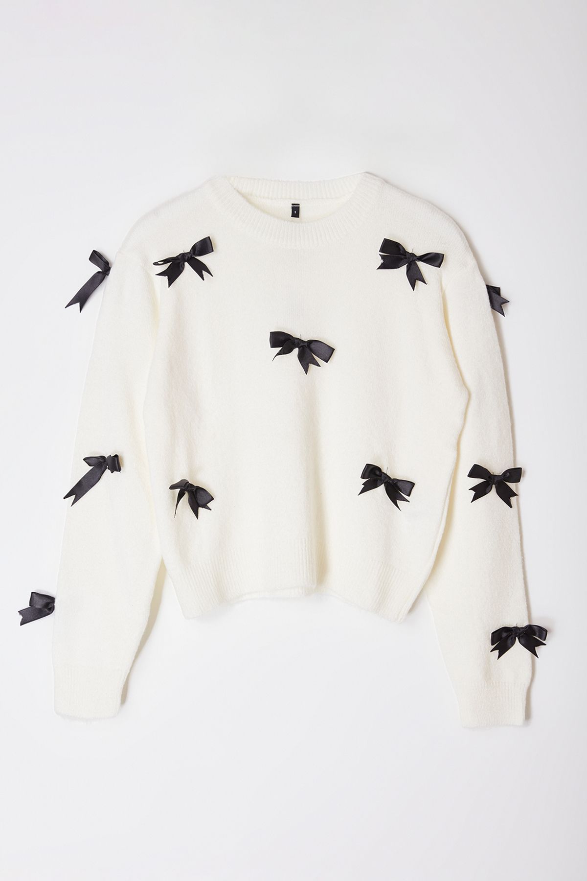 Trendyol Collection-Weicher Strickpullover – Ecru, Band- und Schleifendetail TWOAW25KZ00155 6