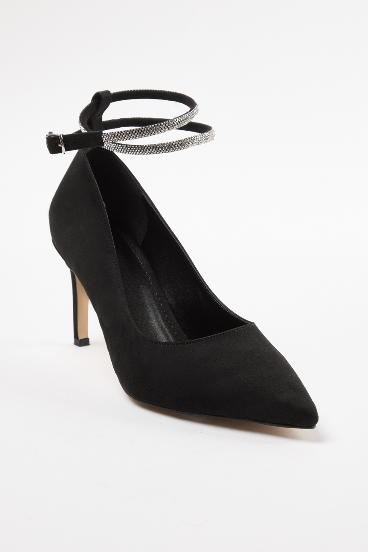 TRENDYOL SHOES-Dámské klasické černé večerní boty na tenkém podpatku - kotníkový pásek 4